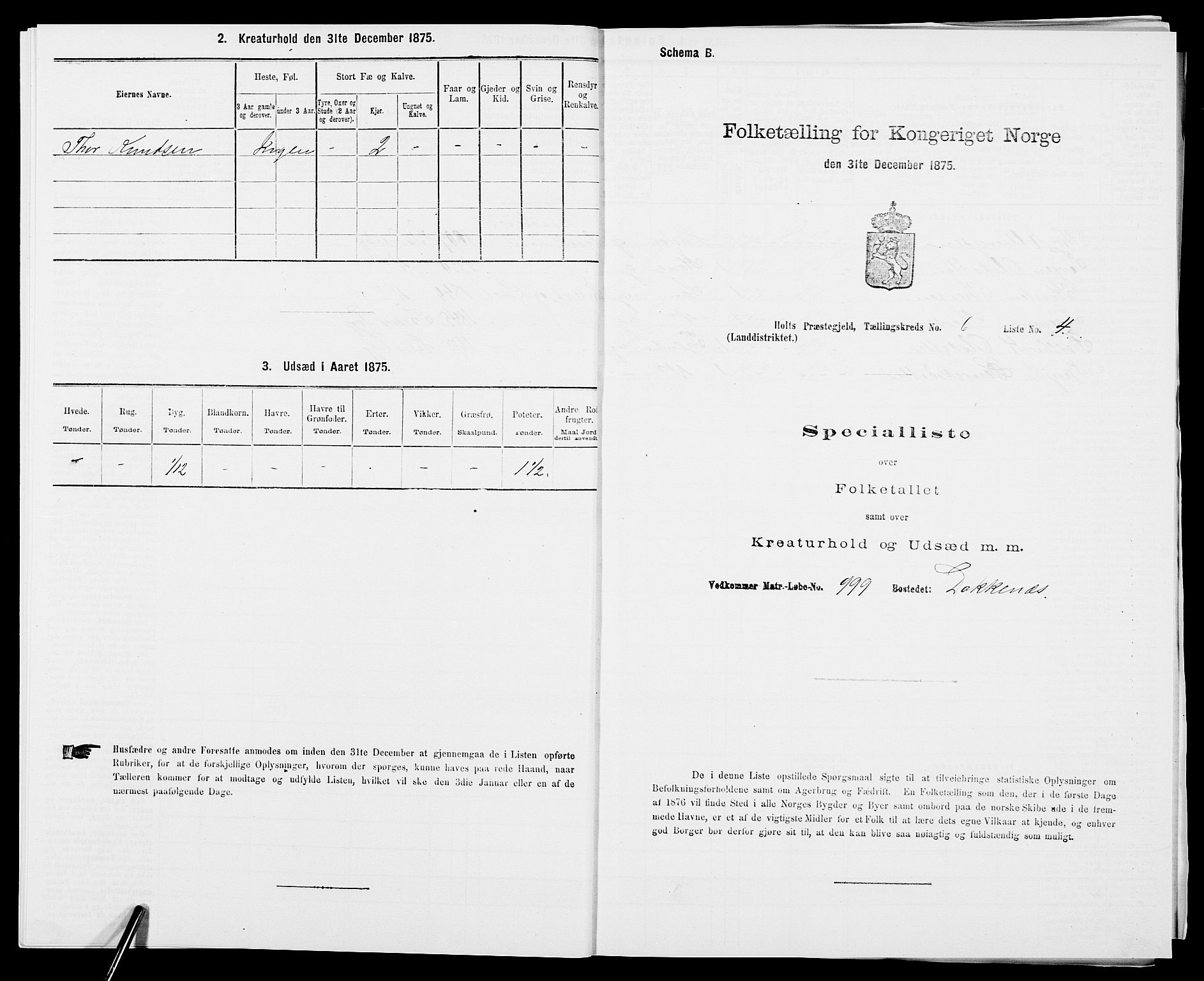 SAK, 1875 census for 0914L Holt/Holt, 1875, p. 644