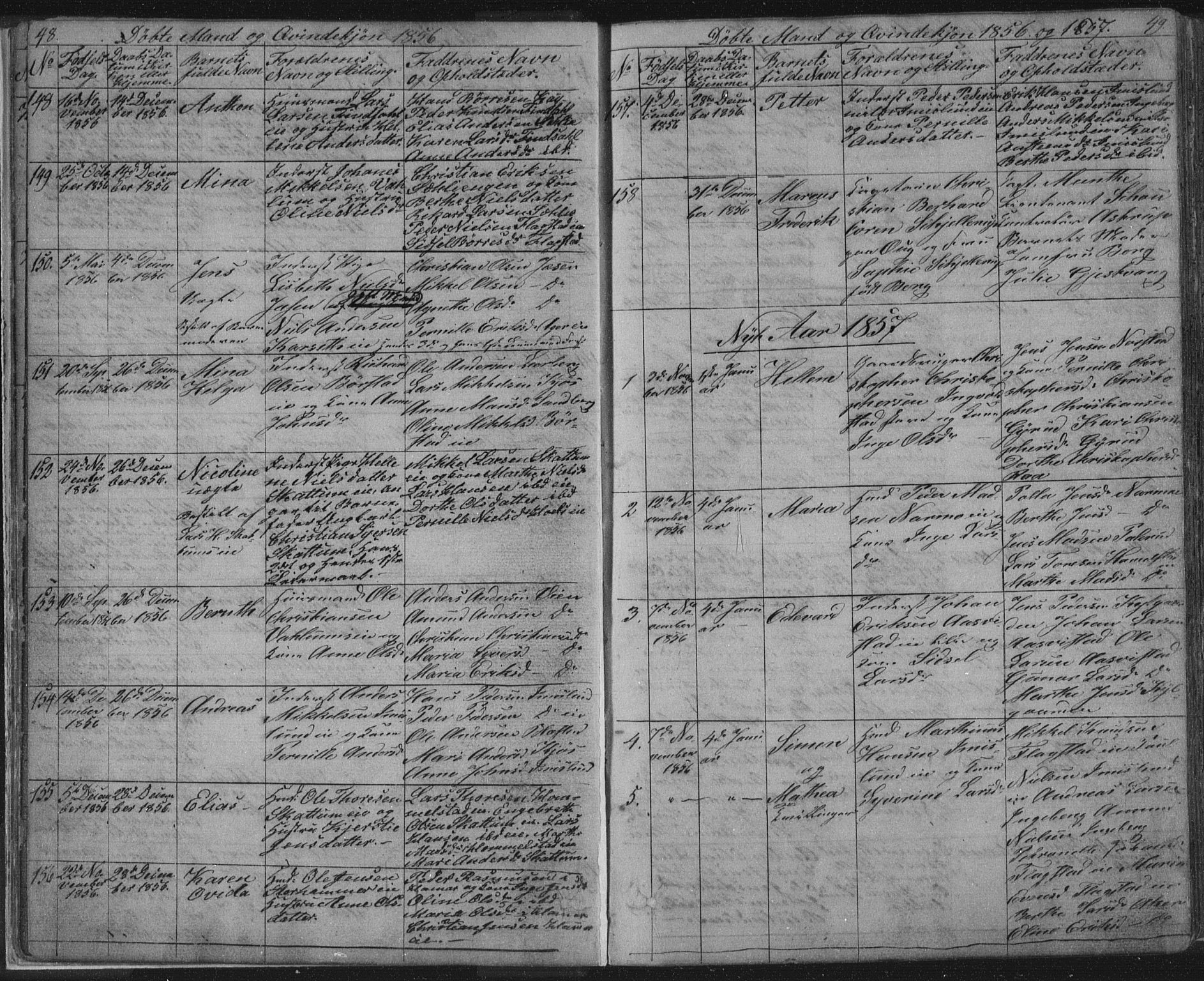 Vang prestekontor, Hedmark, SAH/PREST-008/H/Ha/Hab/L0010A: Parish register (copy) no. 10a, 1854-1896, p. 48-49