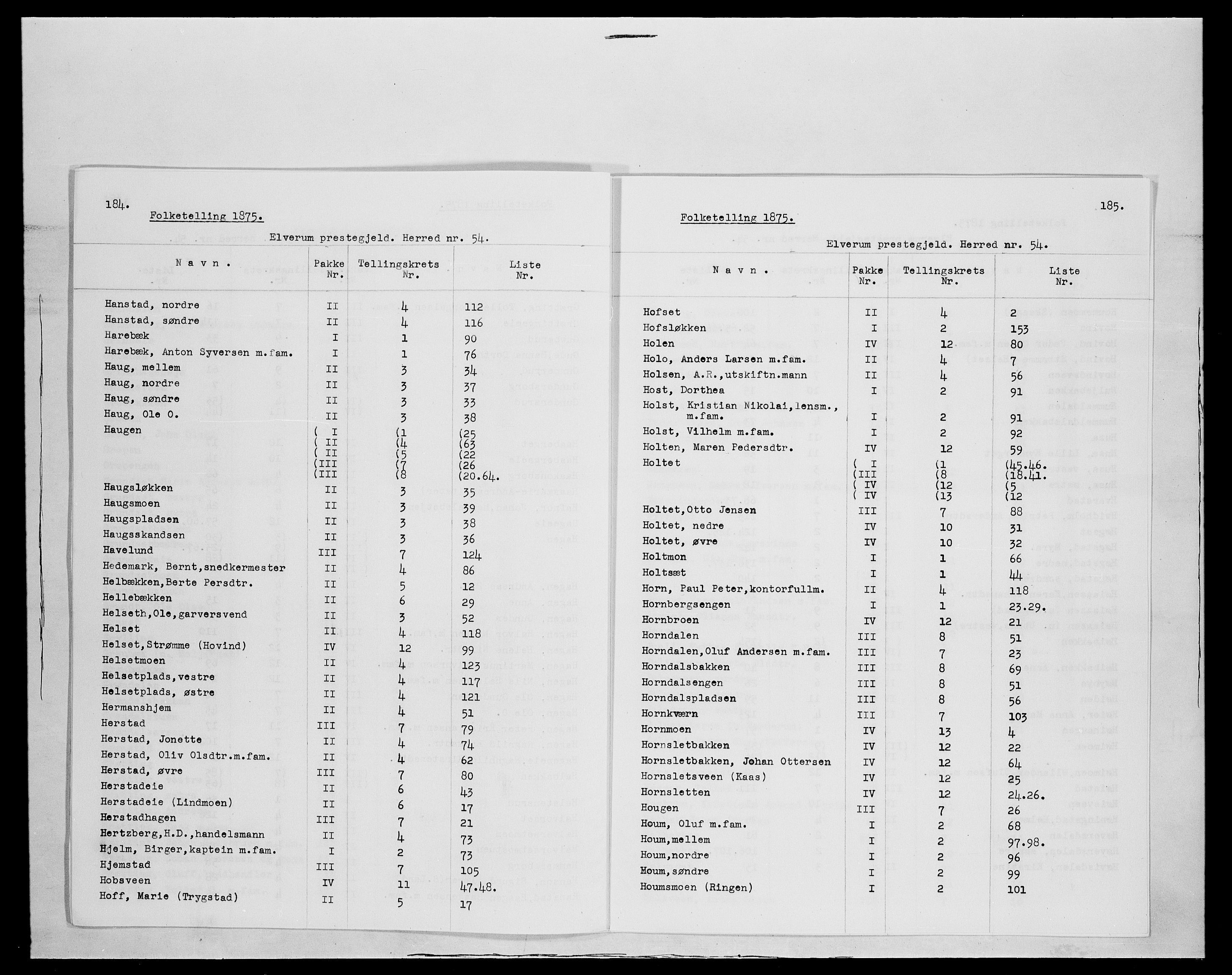 SAH, 1875 census for 0427P Elverum, 1875, p. 7