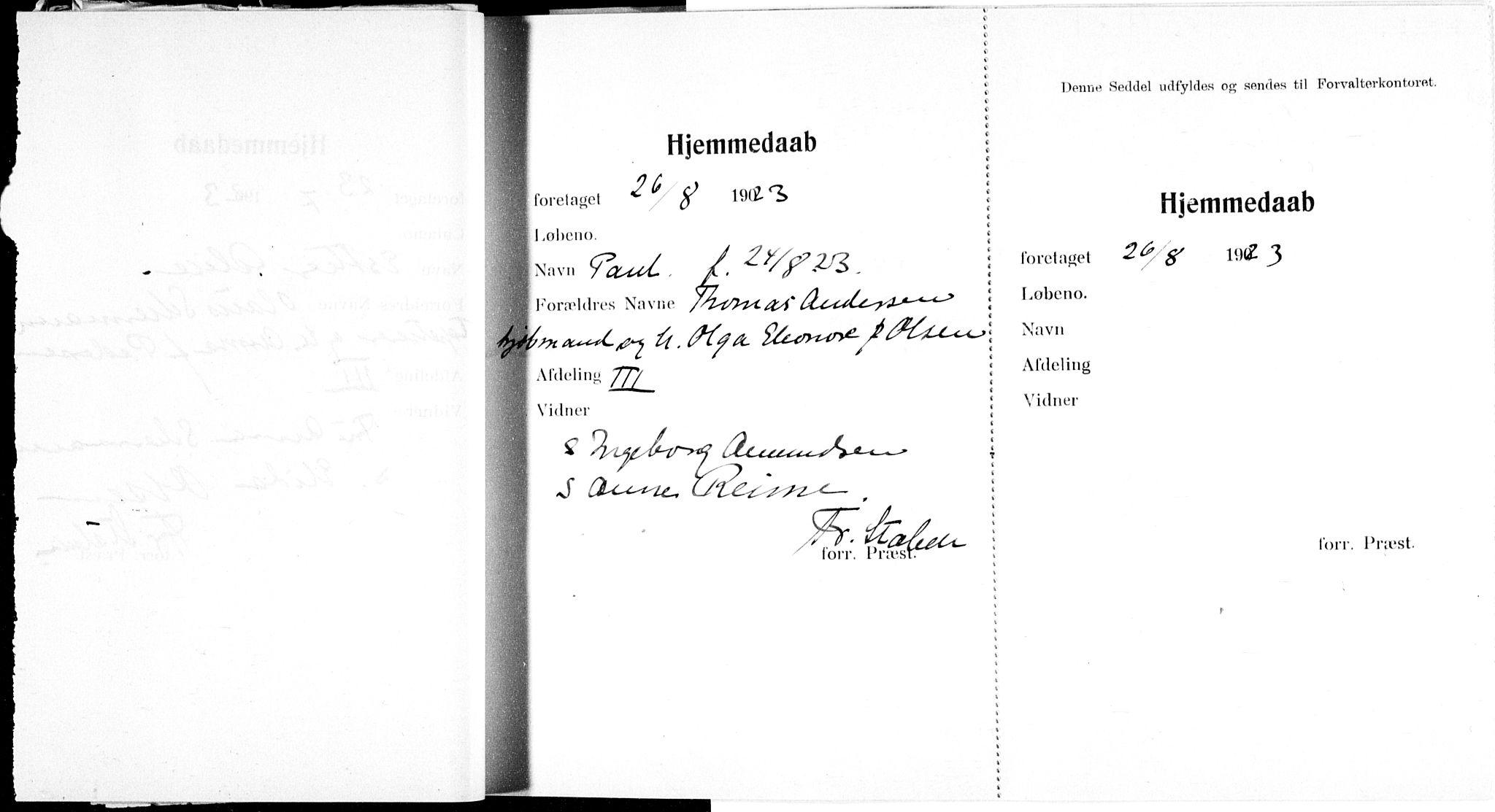 Ullevål sykehus prestekontor Kirkebøker, AV/SAO-A-10542a/K/Ka/L0004: Baptism register no. 4, 1906-1926