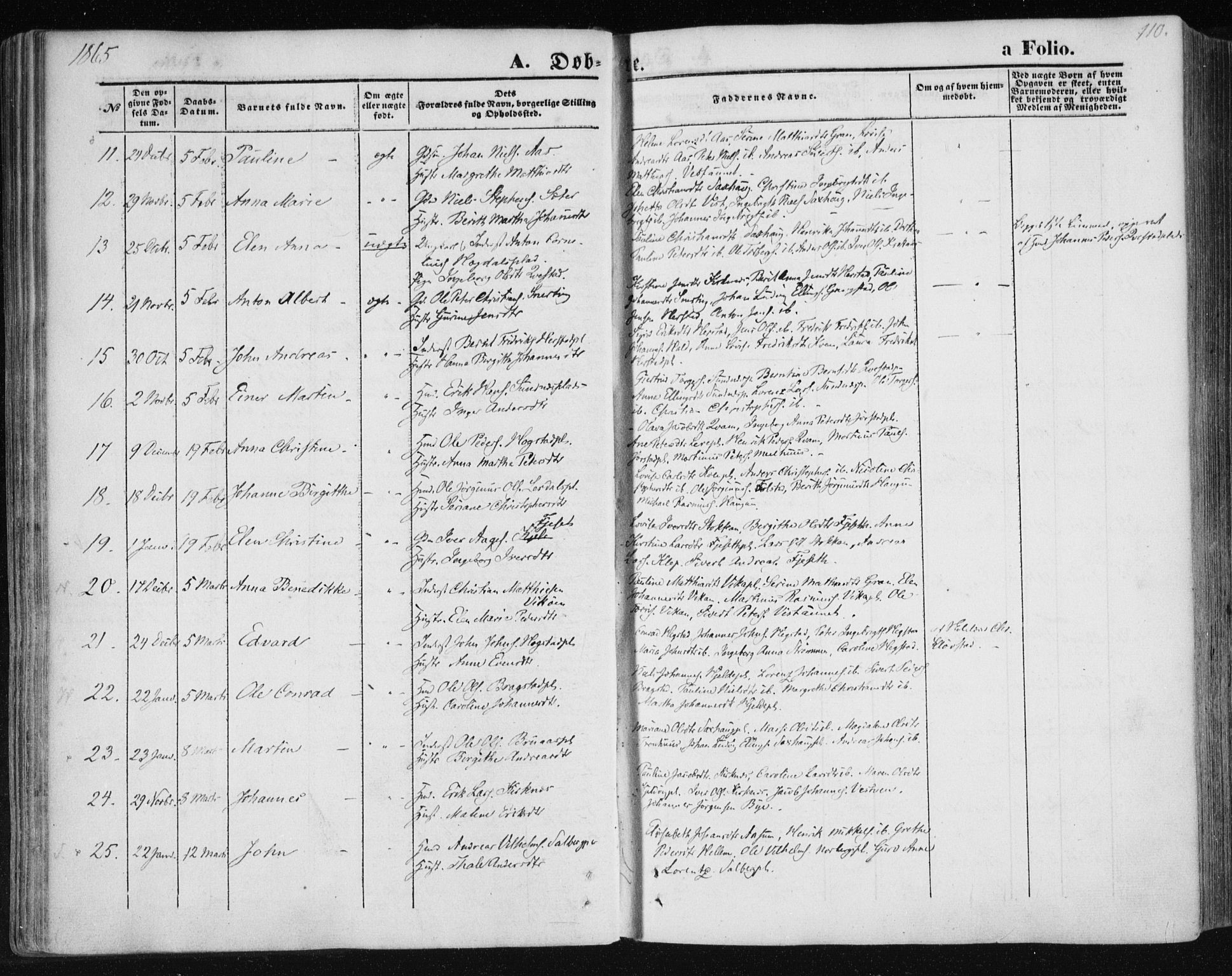 Ministerialprotokoller, klokkerbøker og fødselsregistre - Nord-Trøndelag, SAT/A-1458/730/L0283: Parish register (official) no. 730A08, 1855-1865, p. 110