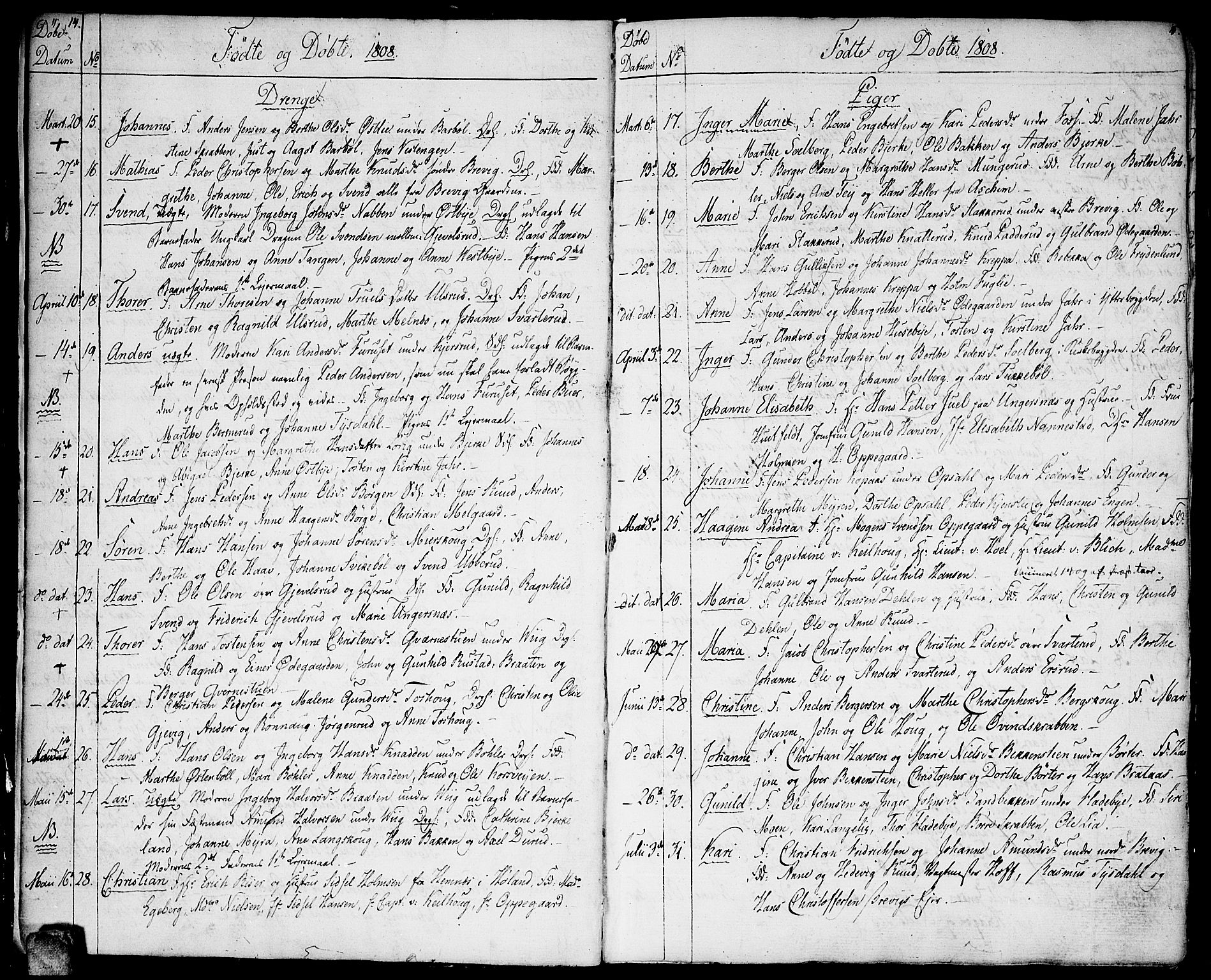 Enebakk prestekontor Kirkebøker, SAO/A-10171c/F/Fa/L0004: Parish register (official) no. I 4, 1806-1854, p. 14-15