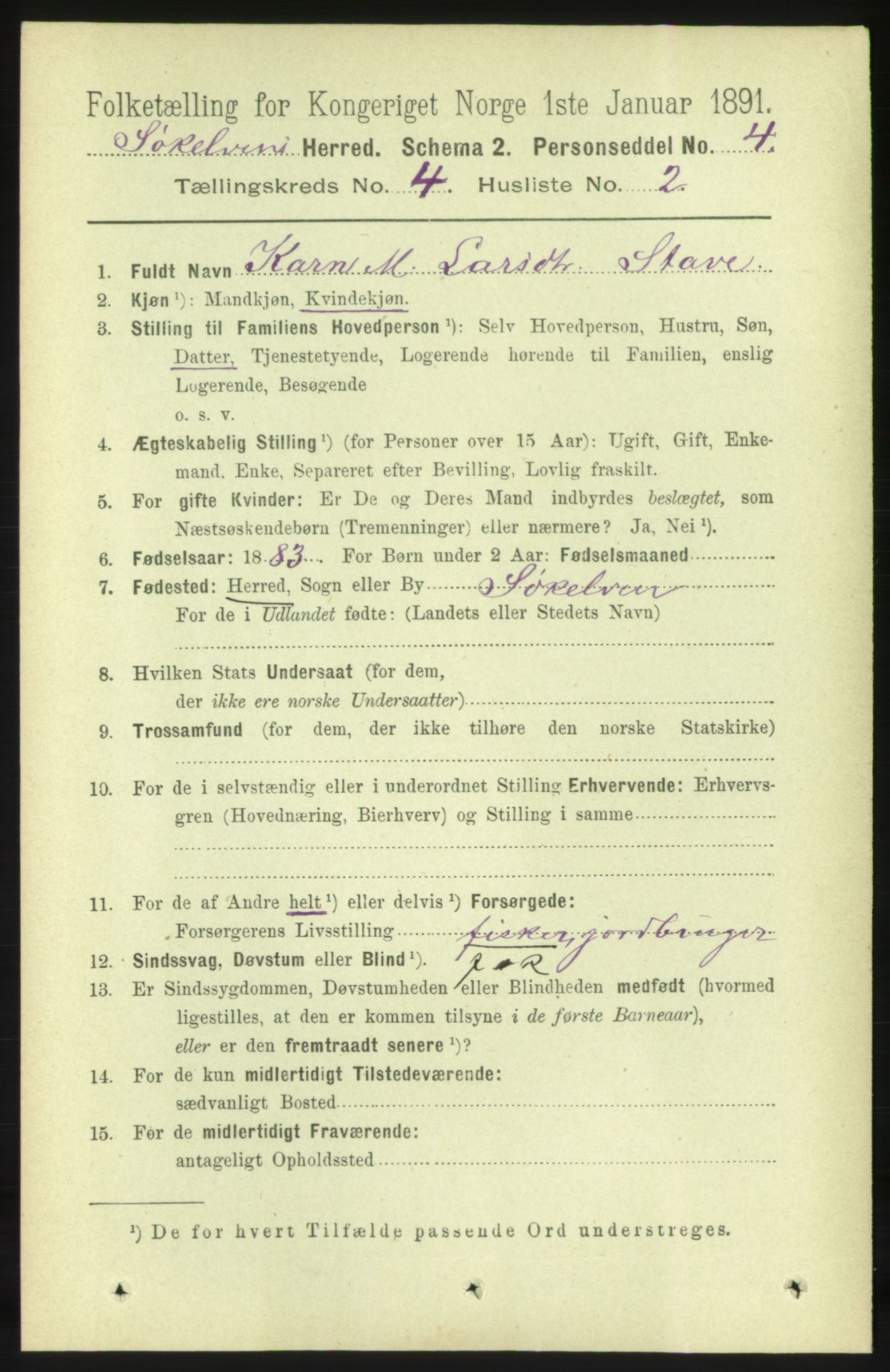 RA, 1891 census for 1528 Sykkylven, 1891, p. 2322