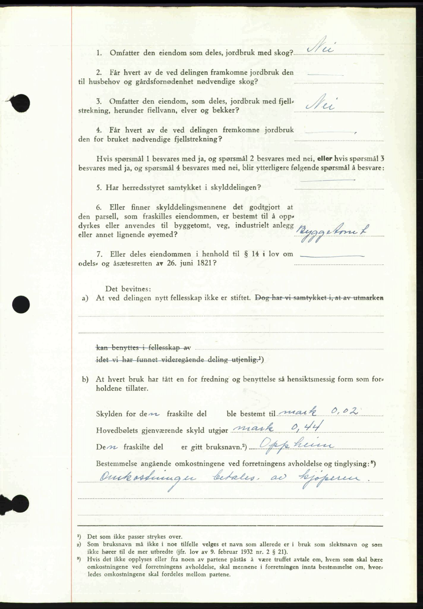 Toten tingrett, SAH/TING-006/H/Hb/Hbc/L0020: Mortgage book no. Hbc-20, 1948-1948, Diary no: : 3202/1948