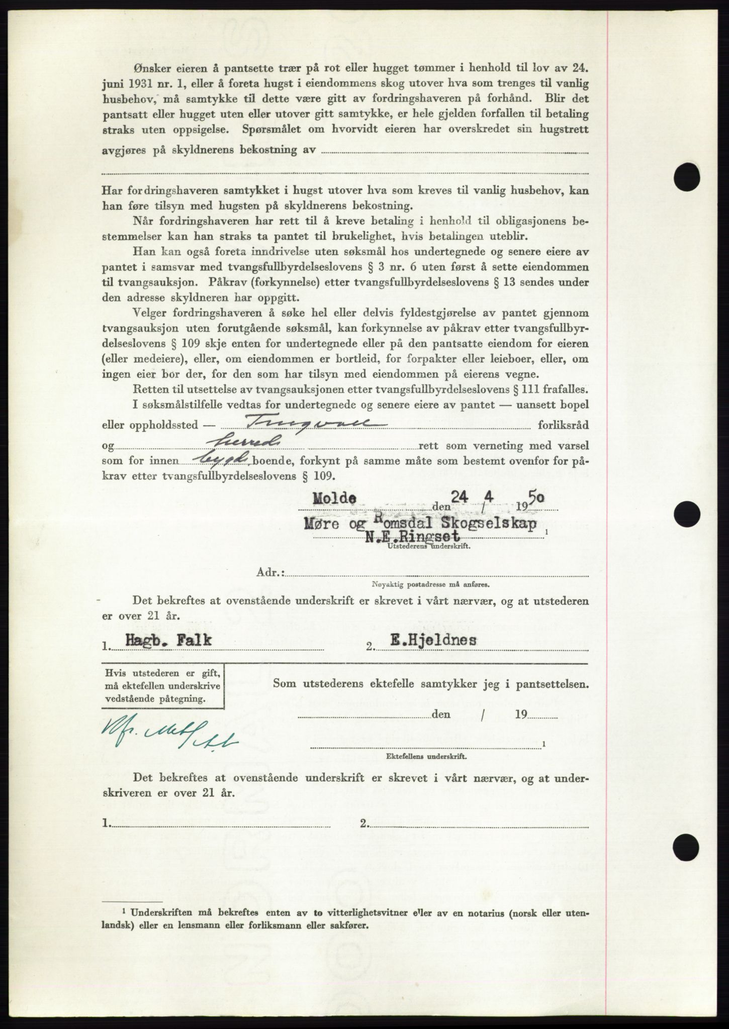 Nordmøre sorenskriveri, AV/SAT-A-4132/1/2/2Ca: Mortgage book no. B104, 1950-1950, Diary no: : 1542/1950