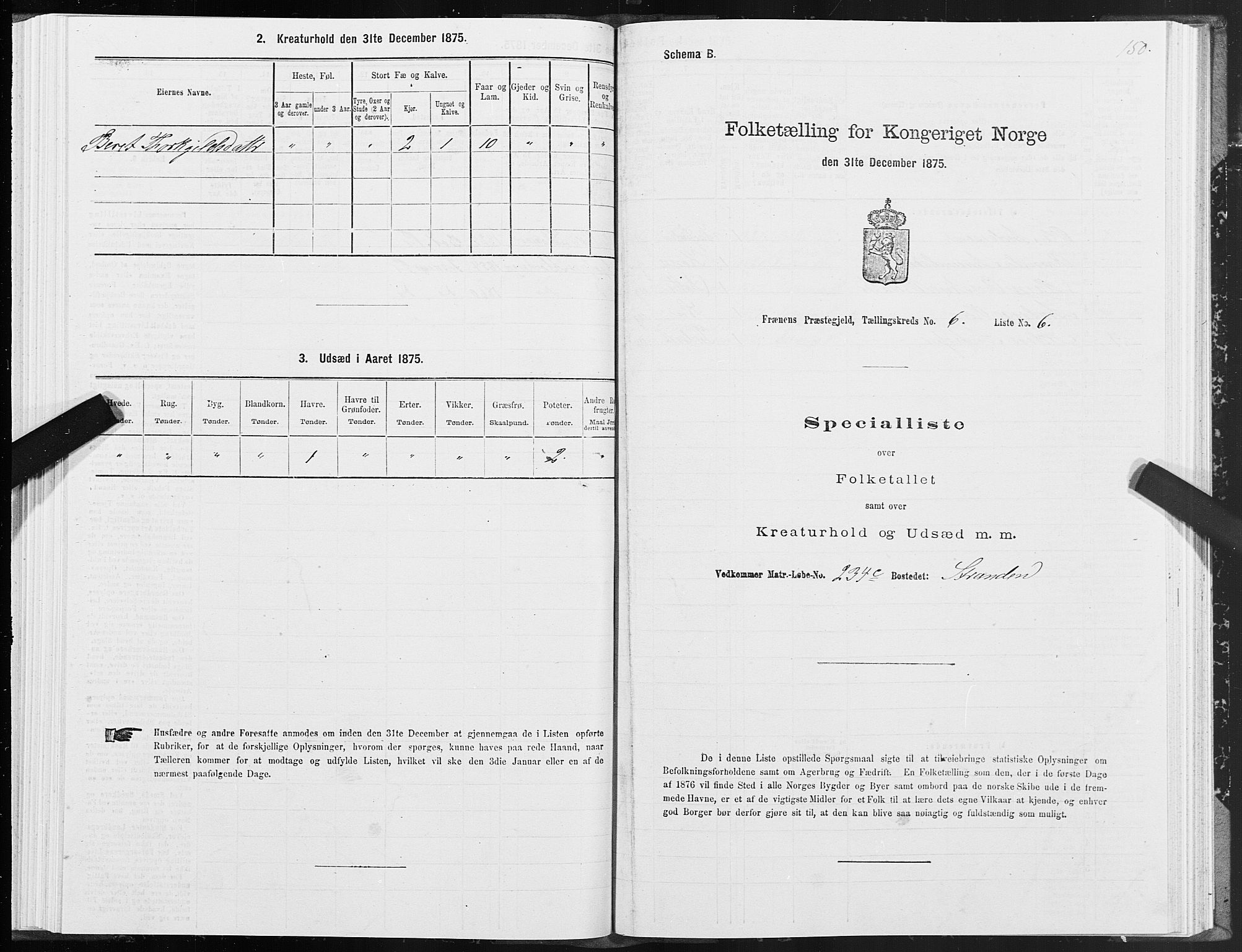 SAT, 1875 census for 1548P Fræna, 1875, p. 3150