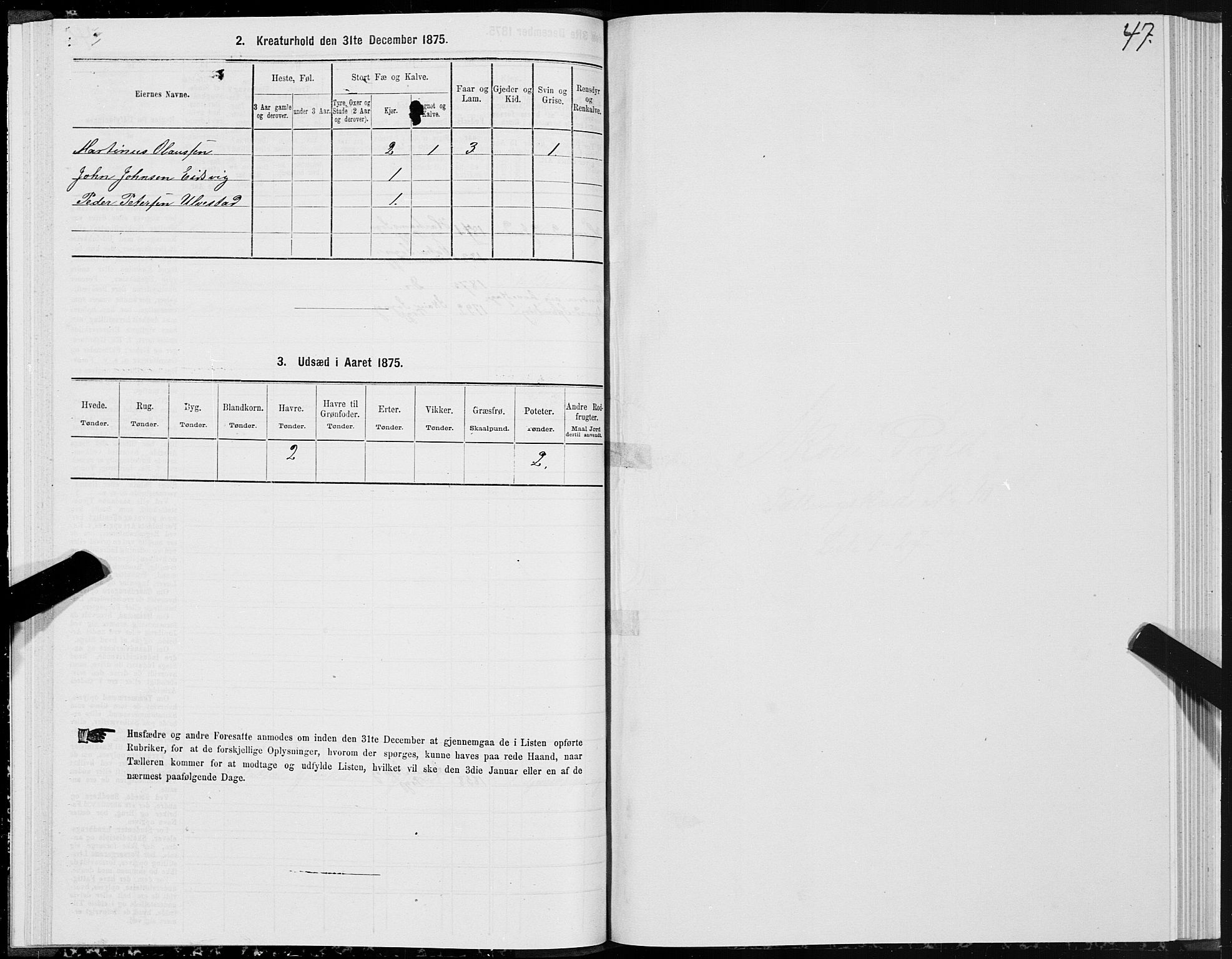 SAT, 1875 census for 1529P Skodje, 1875, p. 3047