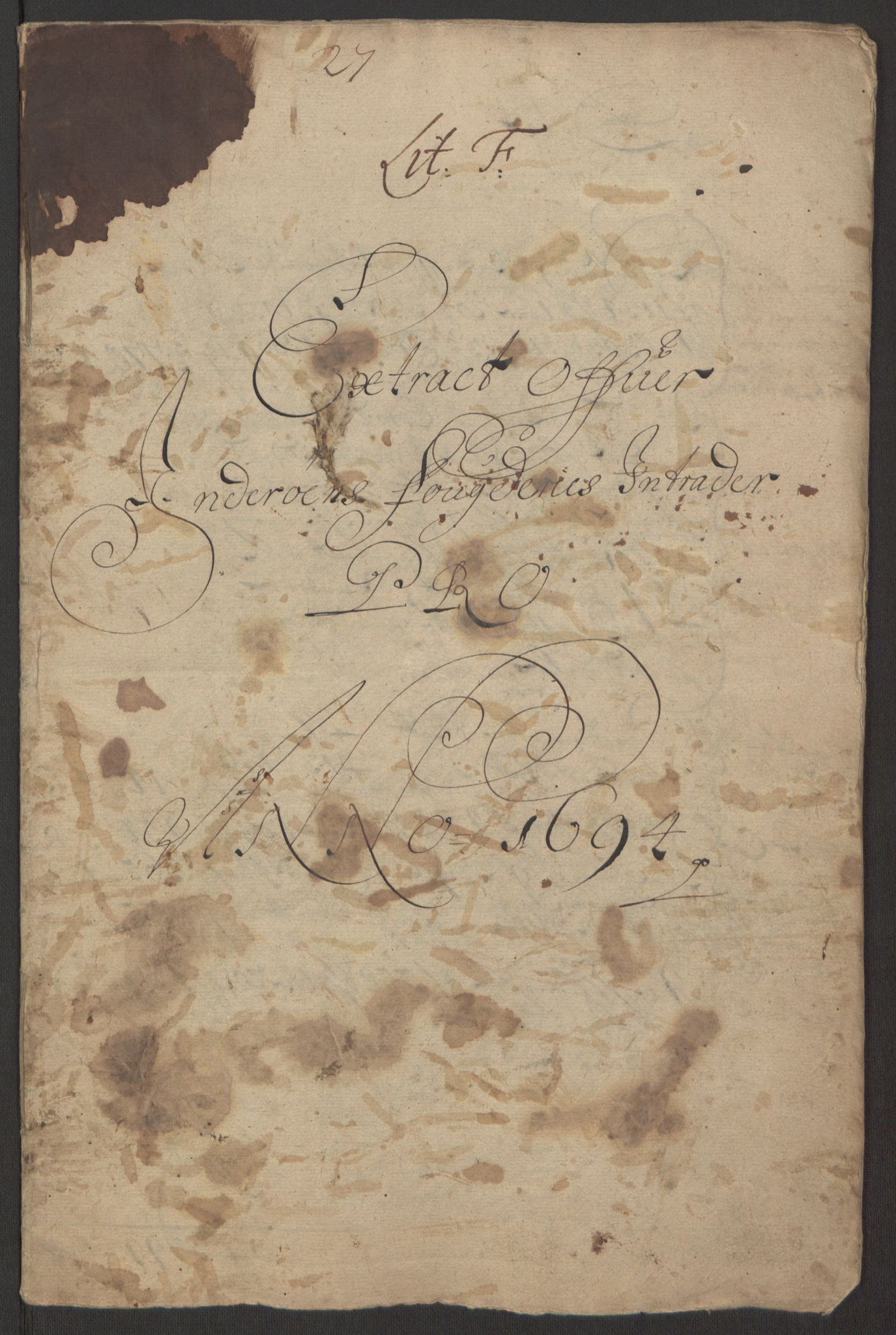 Rentekammeret inntil 1814, Reviderte regnskaper, Fogderegnskap, RA/EA-4092/R63/L4308: Fogderegnskap Inderøy, 1692-1694, p. 523