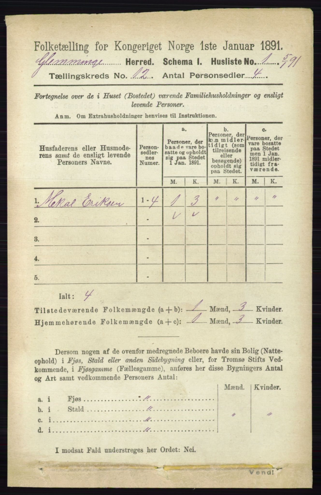 RA, 1891 census for 0132 Glemmen, 1891, p. 10793