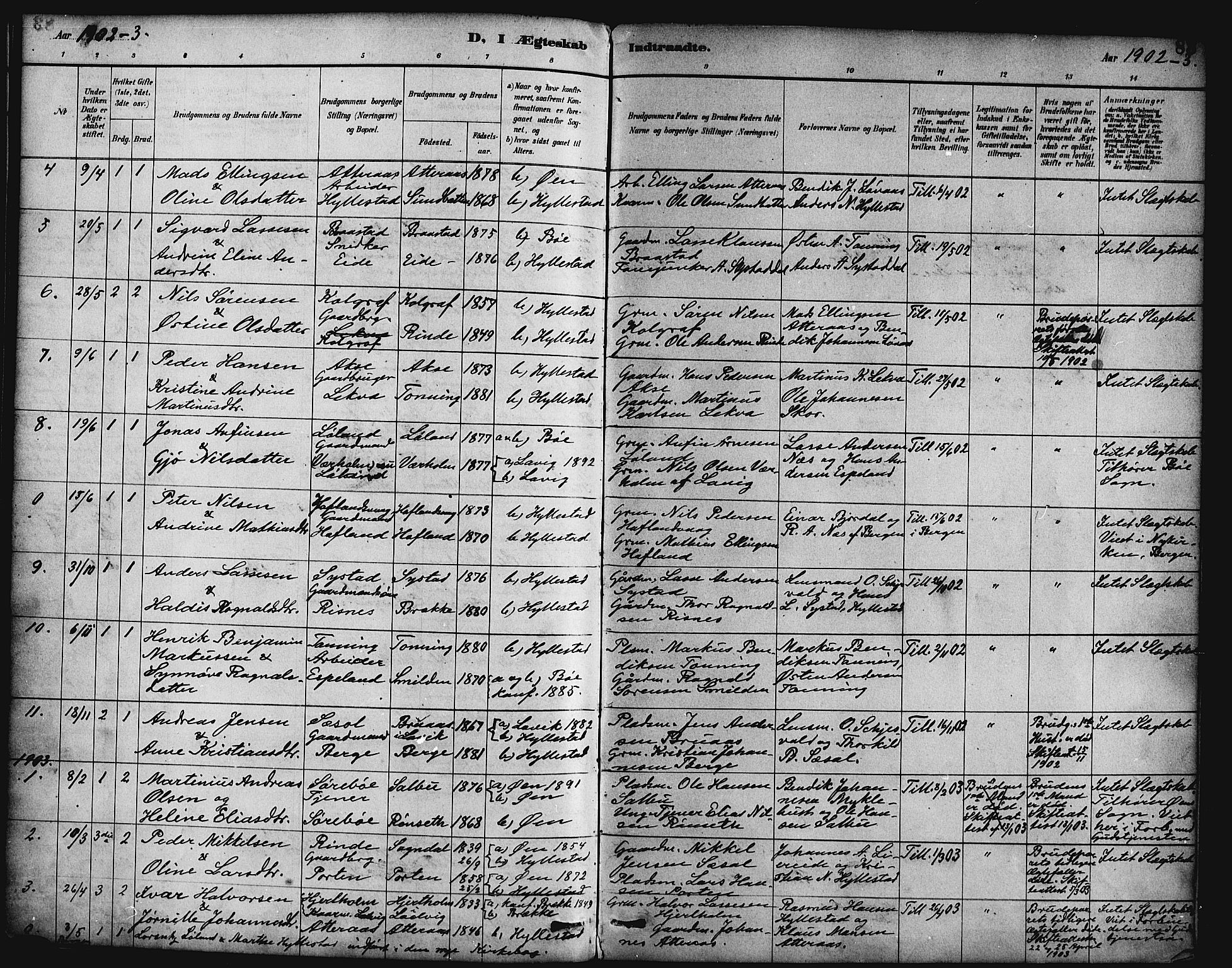 Hyllestad sokneprestembete, SAB/A-80401: Parish register (official) no. B 1, 1886-1904, p. 83