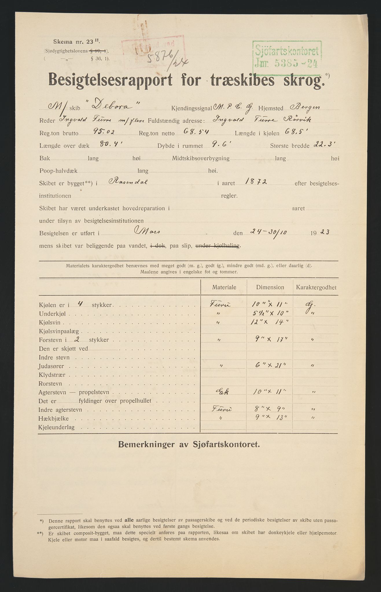 Sjøfartsdirektoratet med forløpere, skipsmapper slettede skip, AV/RA-S-4998/F/Fa/L0235: --, 1847-1930, p. 68