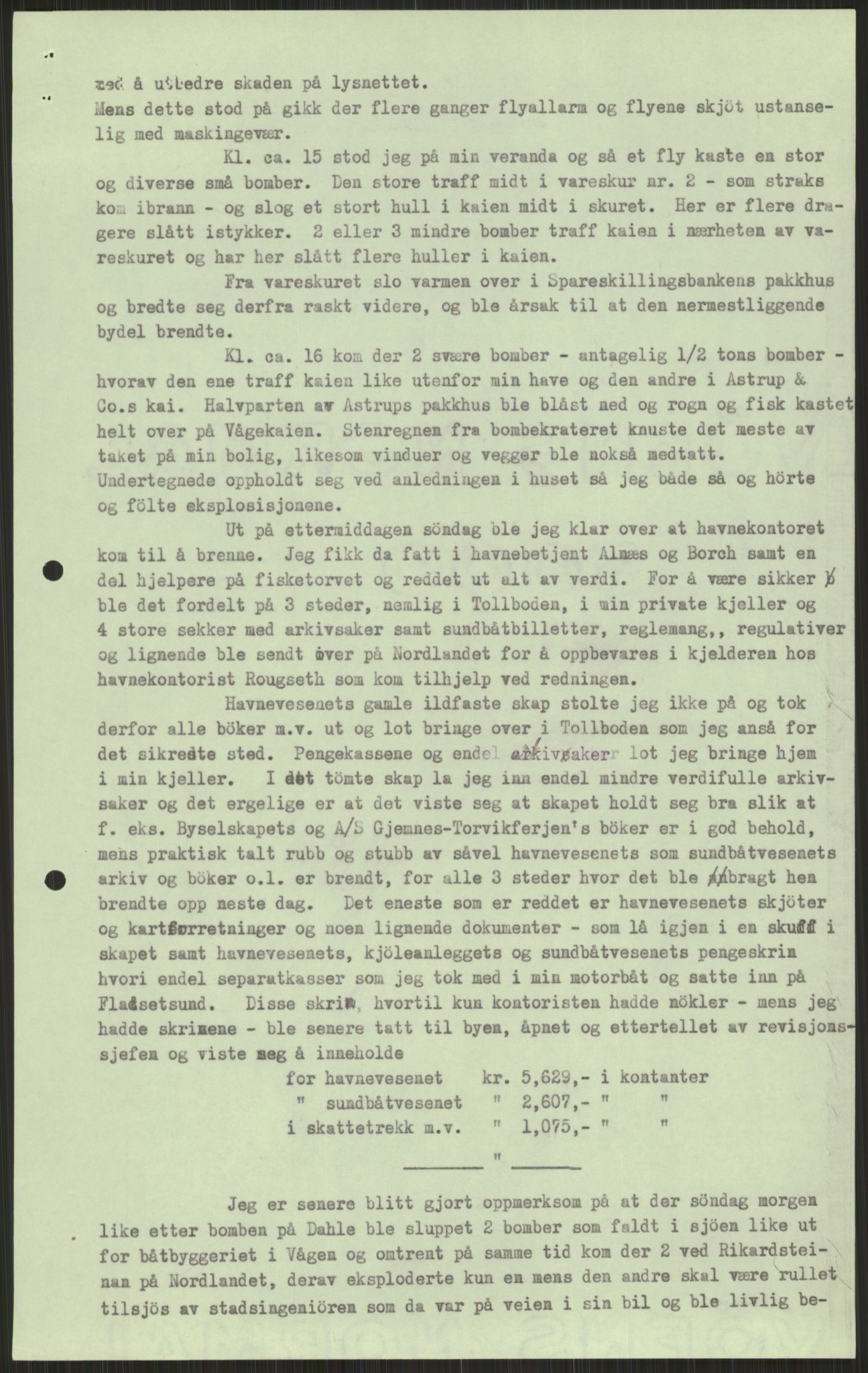 Forsvaret, Forsvarets krigshistoriske avdeling, AV/RA-RAFA-2017/Y/Ya/L0015: II-C-11-31 - Fylkesmenn.  Rapporter om krigsbegivenhetene 1940., 1940, p. 674