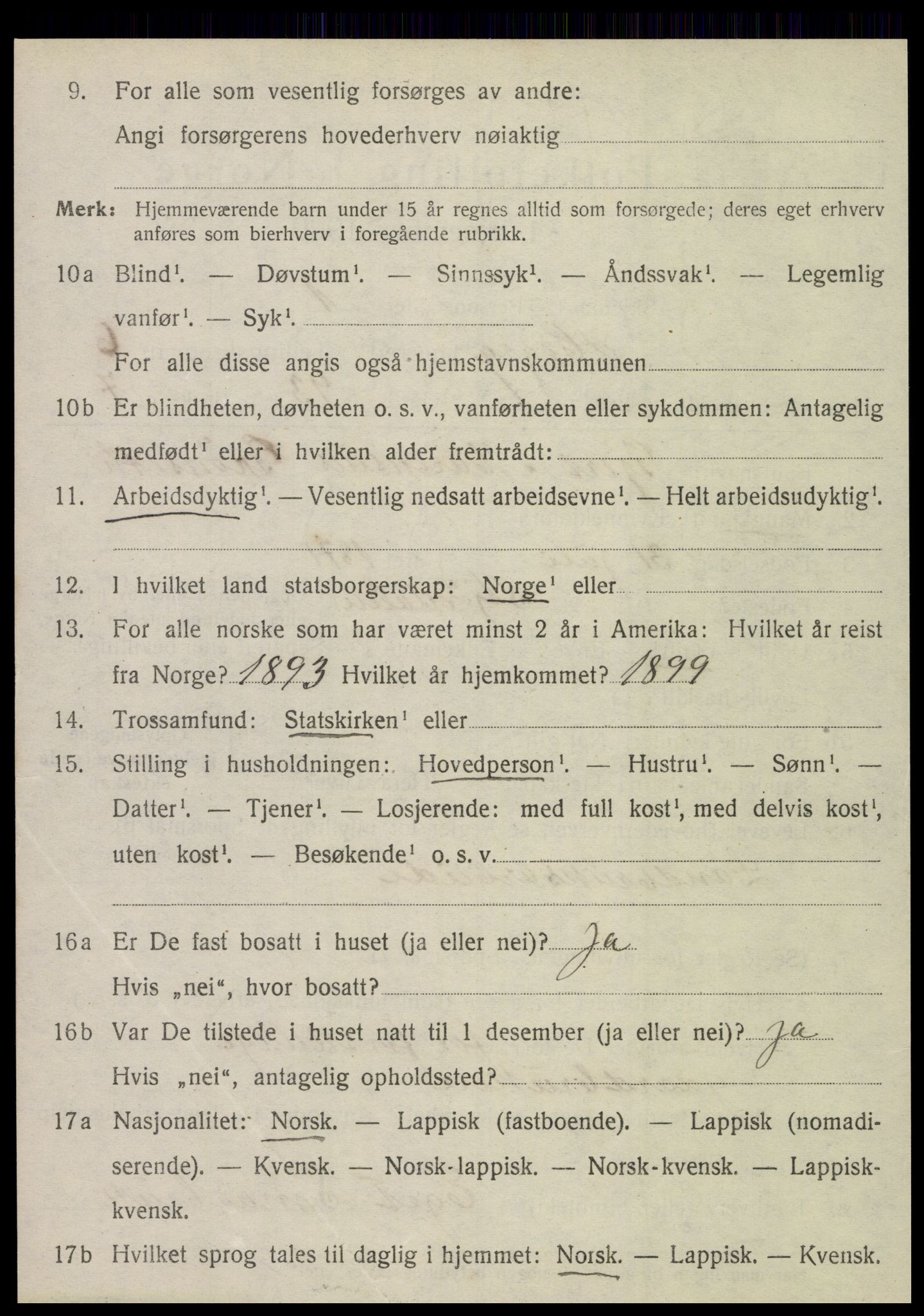 SAT, 1920 census for Hegra, 1920, p. 4857