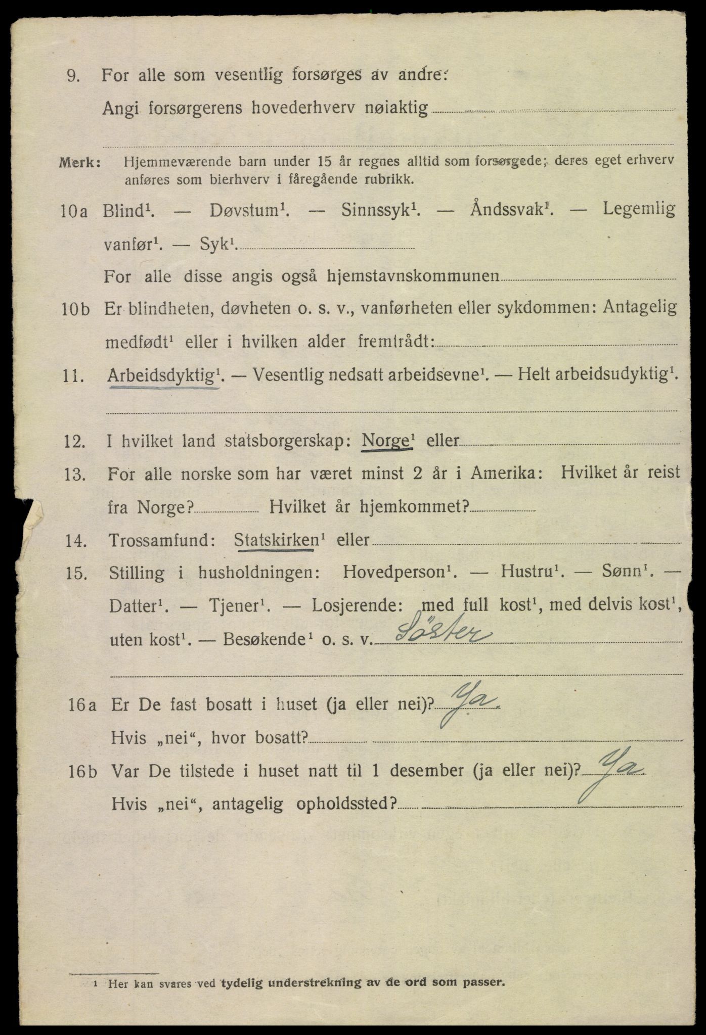 SAK, 1920 census for Grimstad, 1920, p. 5438