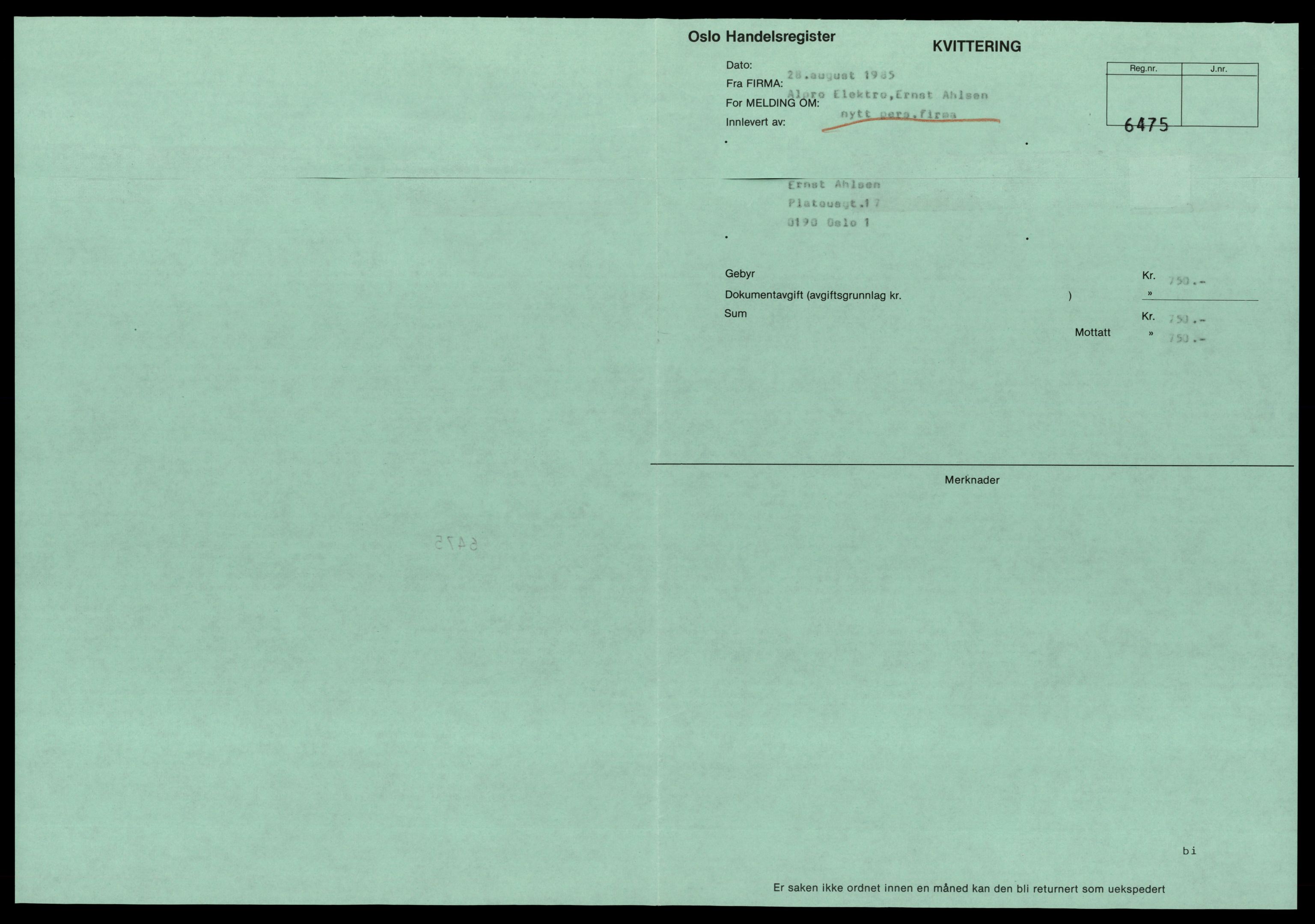 Oslo byfogd, Handelsregisteret, SAT/A-10867/G/Gc/Gca/L0024: Ikke konverterte foretak, Alp-Ama, 1890-1990, p. 1