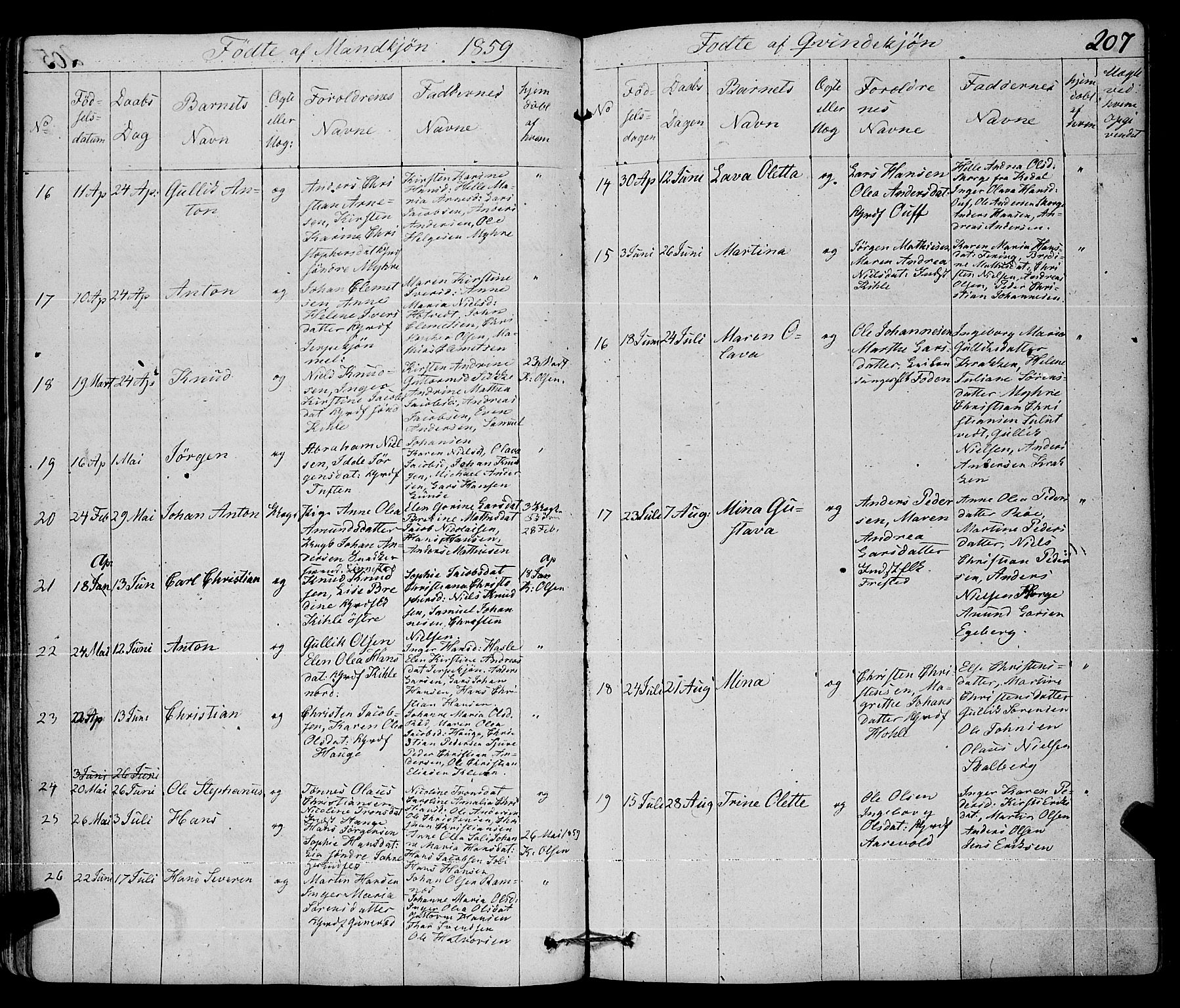 Ramnes kirkebøker, SAKO/A-314/F/Fa/L0005: Parish register (official) no. I 5, 1841-1861, p. 206-207