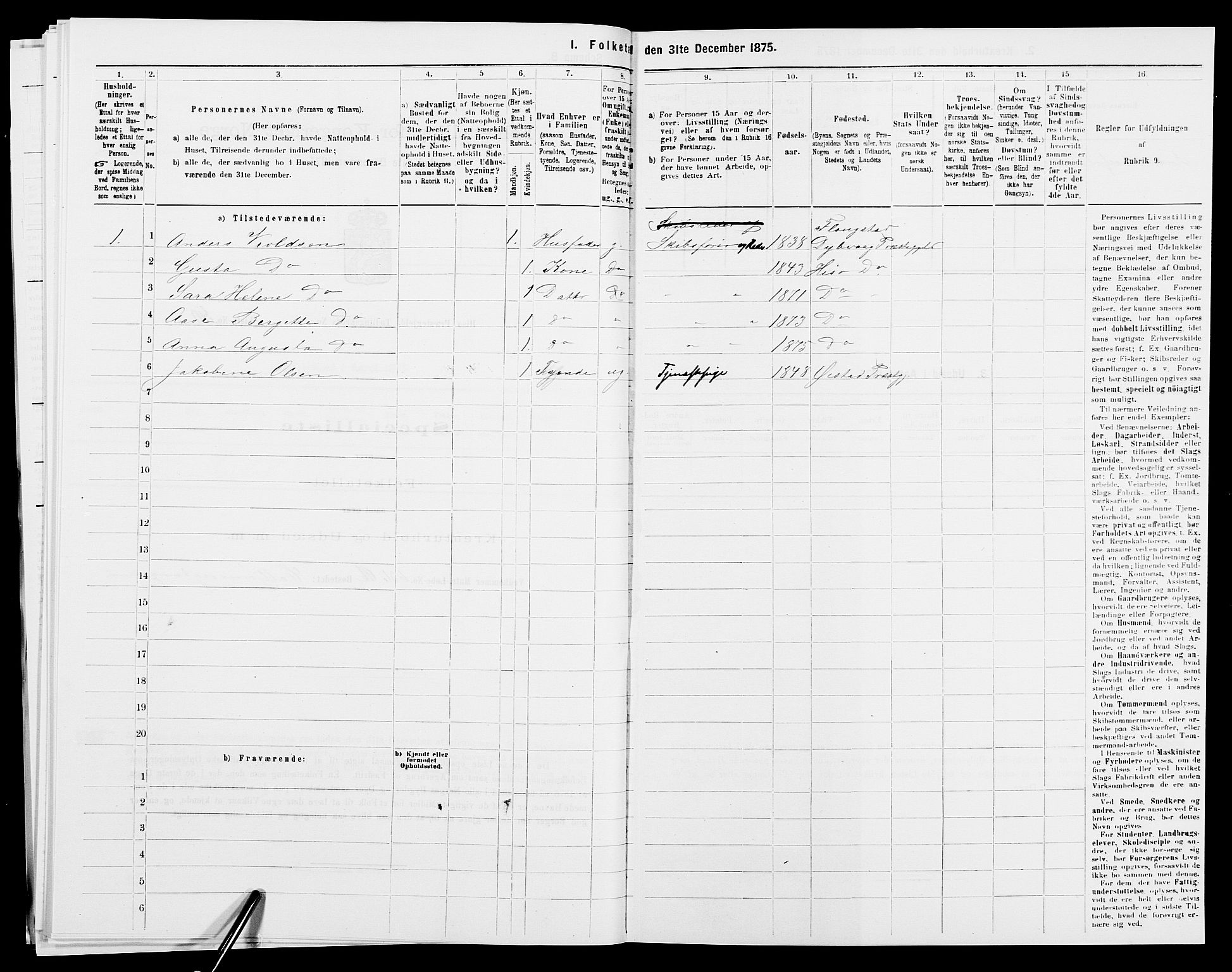 SAK, 1875 census for 0922P Hisøy, 1875, p. 383