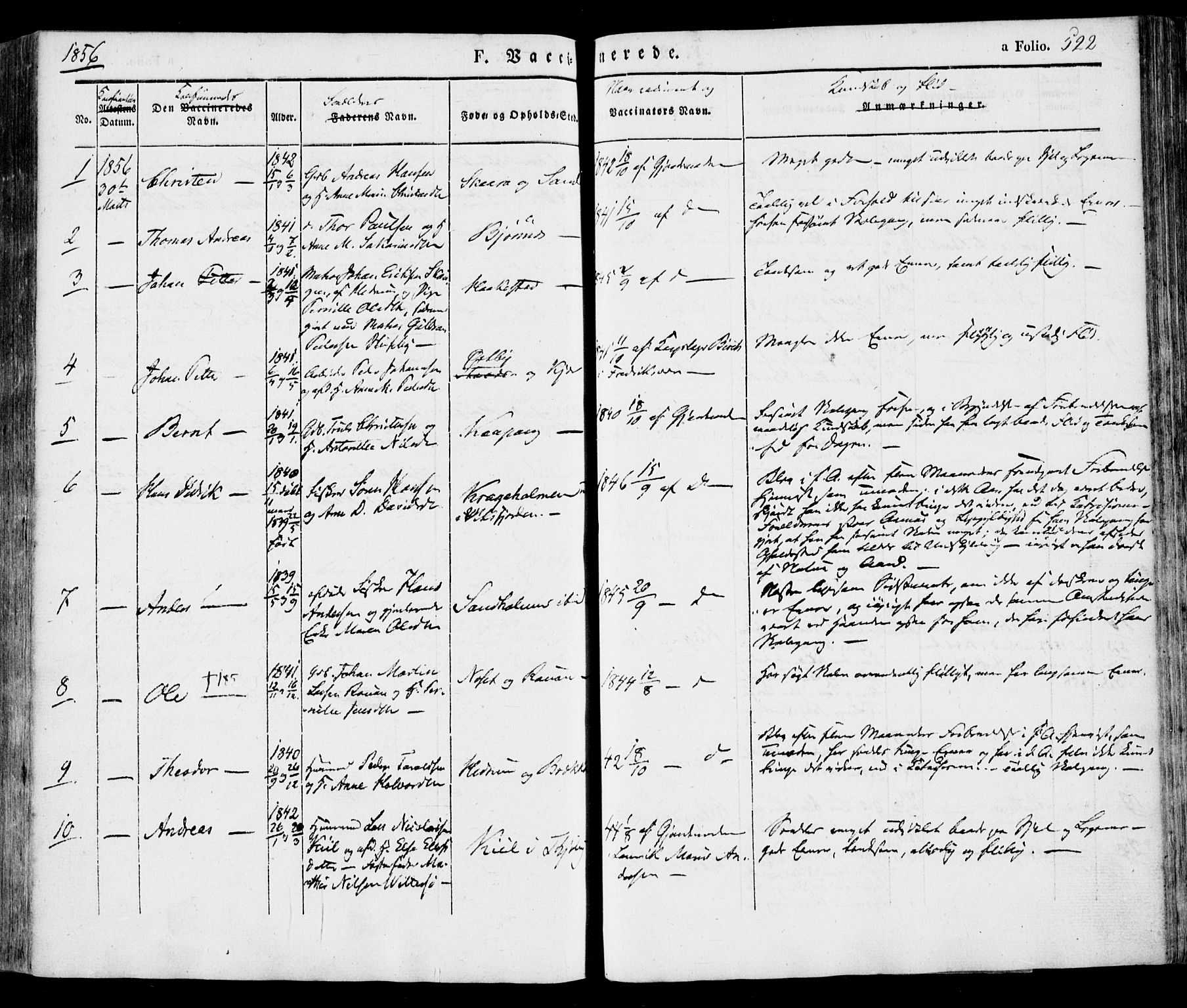 Tjølling kirkebøker, SAKO/A-60/F/Fa/L0006: Parish register (official) no. 6, 1835-1859, p. 522