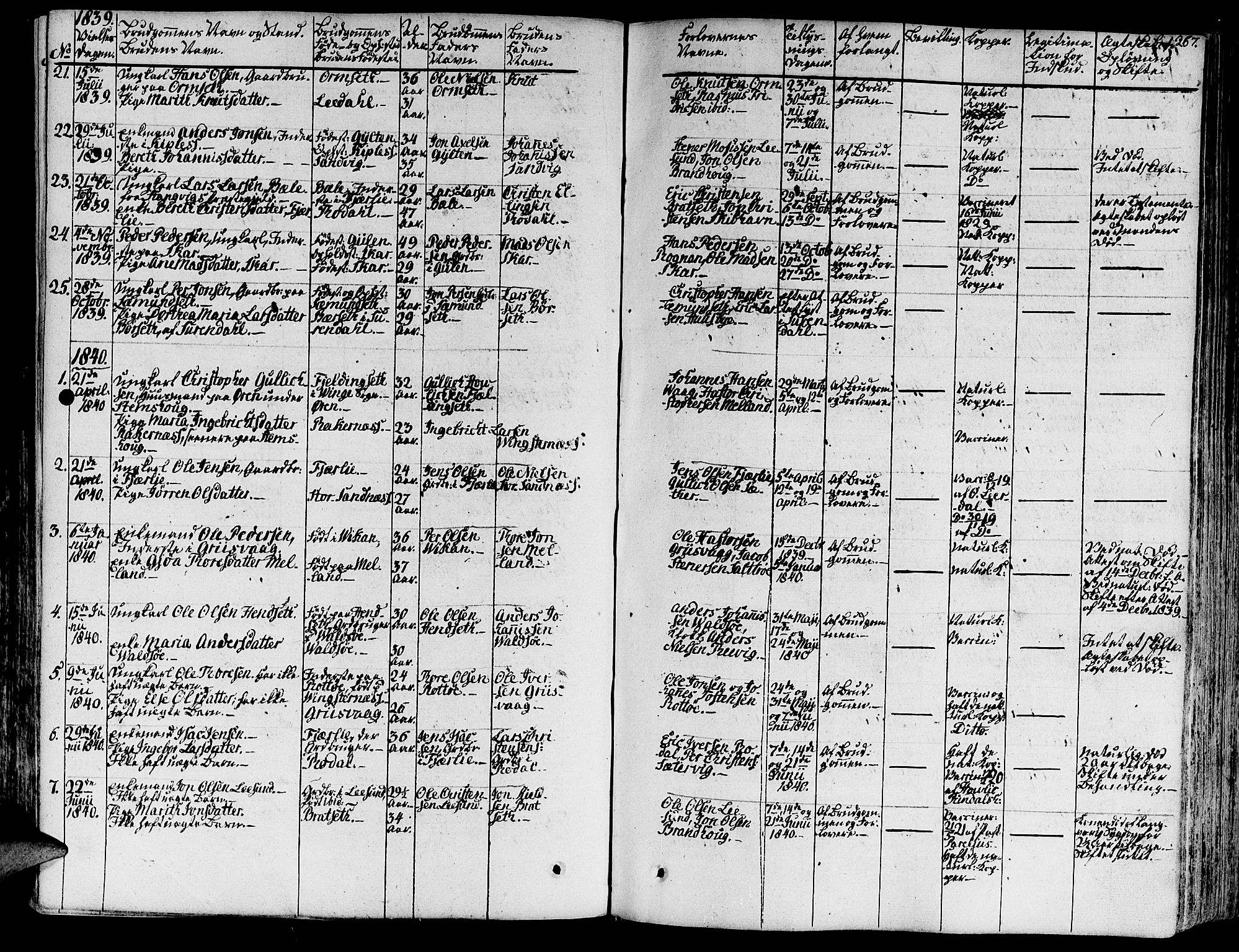 Ministerialprotokoller, klokkerbøker og fødselsregistre - Møre og Romsdal, AV/SAT-A-1454/578/L0904: Parish register (official) no. 578A03, 1836-1858, p. 267