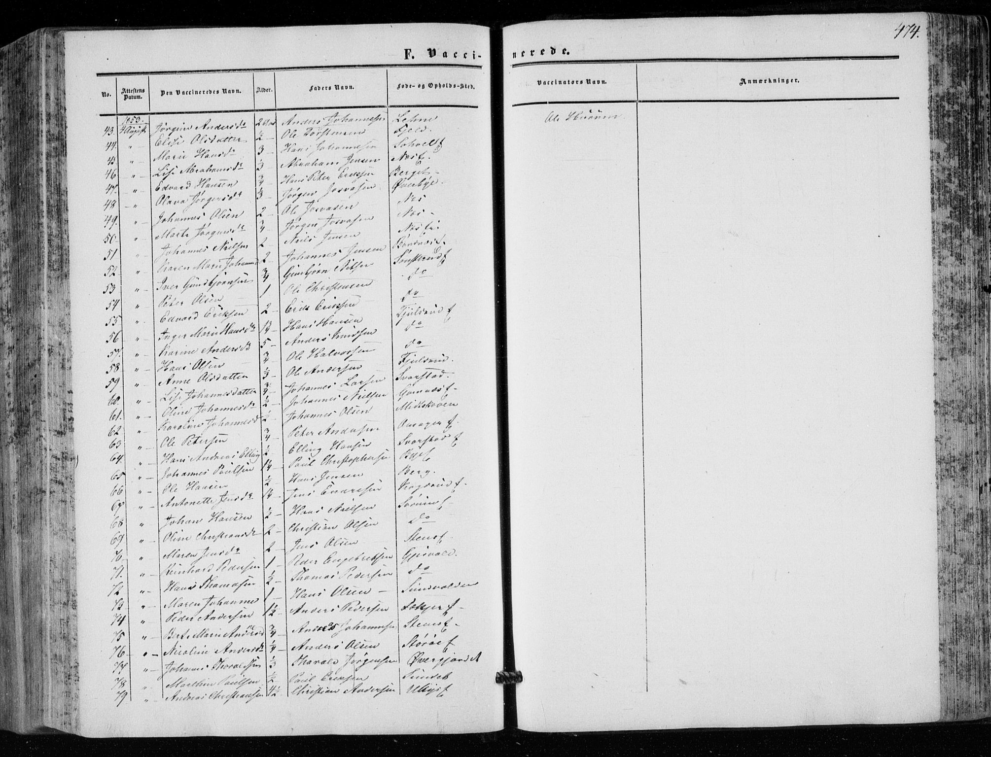 Hole kirkebøker, SAKO/A-228/F/Fa/L0006: Parish register (official) no. I 6, 1852-1872, p. 474