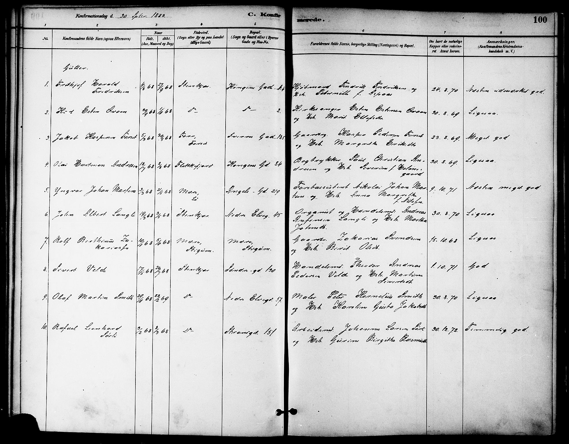 Ministerialprotokoller, klokkerbøker og fødselsregistre - Nord-Trøndelag, AV/SAT-A-1458/739/L0371: Parish register (official) no. 739A03, 1881-1895, p. 100