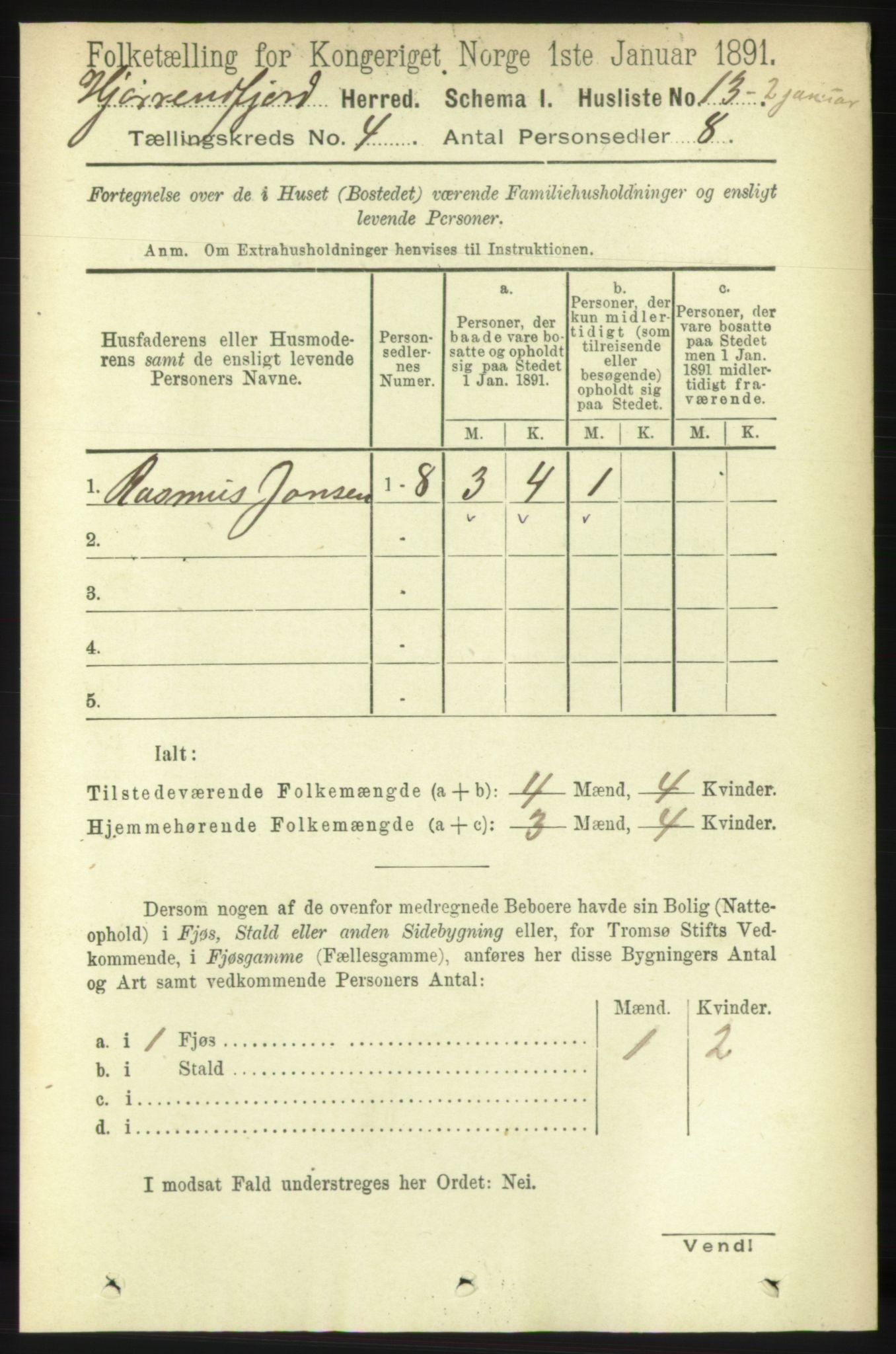 RA, 1891 census for 1522 Hjørundfjord, 1891, p. 652