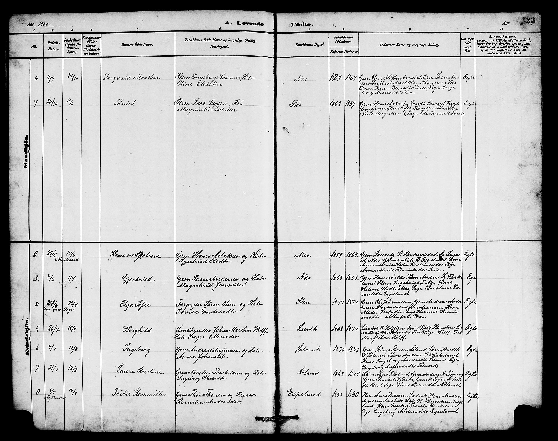 Hyllestad sokneprestembete, SAB/A-80401: Parish register (copy) no. B 2, 1889-1915, p. 23