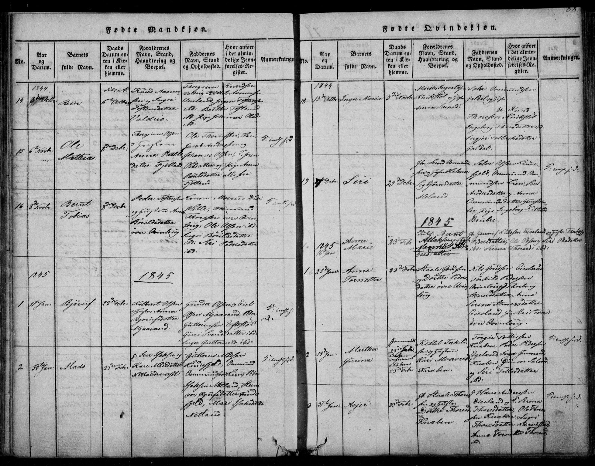 Fjotland sokneprestkontor, AV/SAK-1111-0010/F/Fb/L0001: Parish register (copy) no. B 1, 1816-1849, p. 88