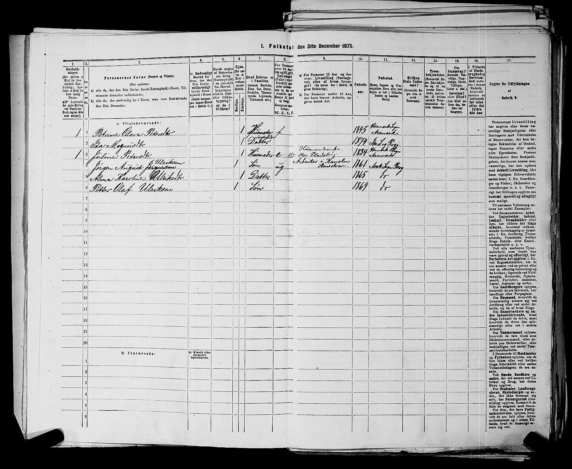RA, 1875 census for 0117P Idd, 1875, p. 43