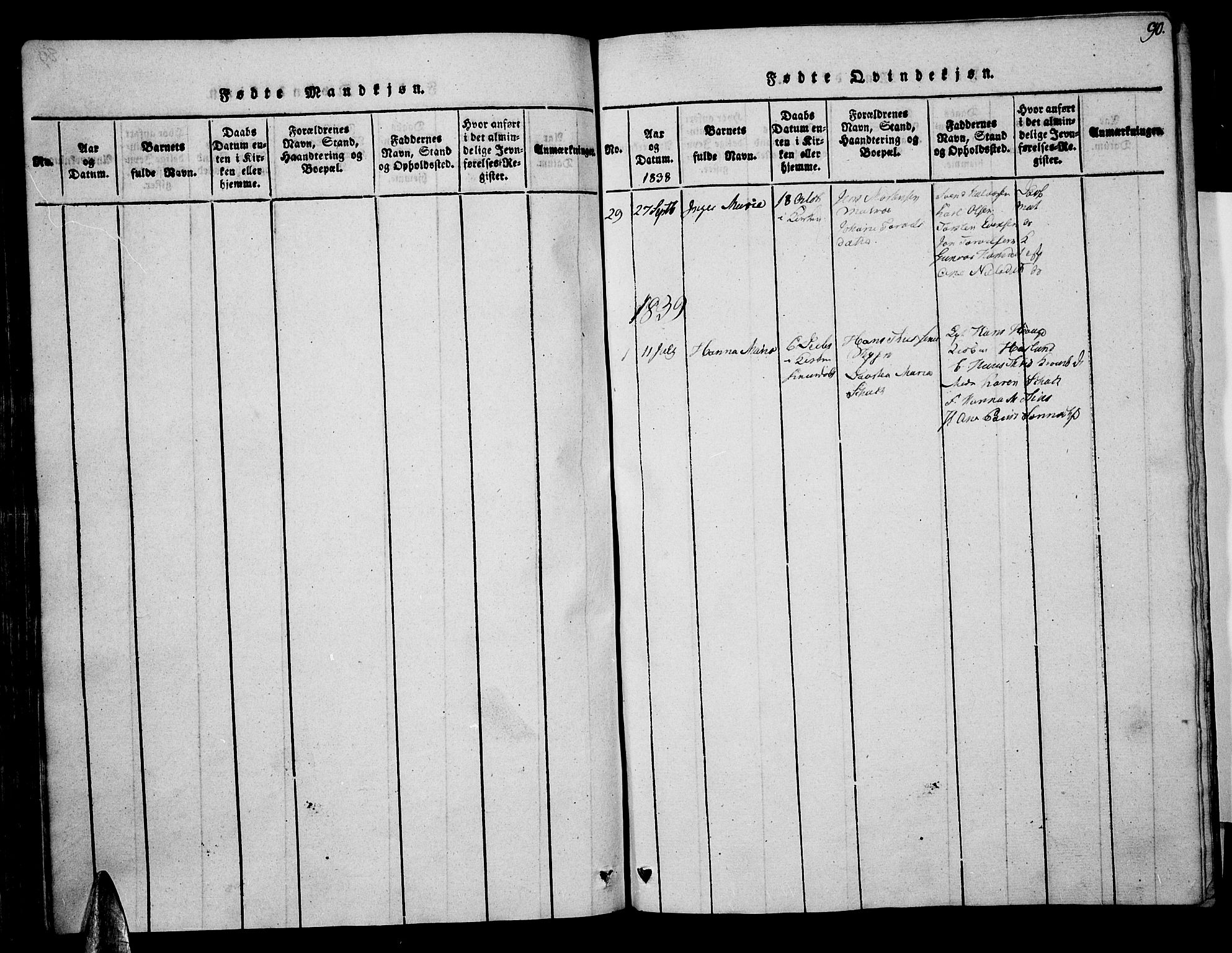 Risør sokneprestkontor, AV/SAK-1111-0035/F/Fa/L0002: Parish register (official) no. A 2, 1815-1839, p. 90