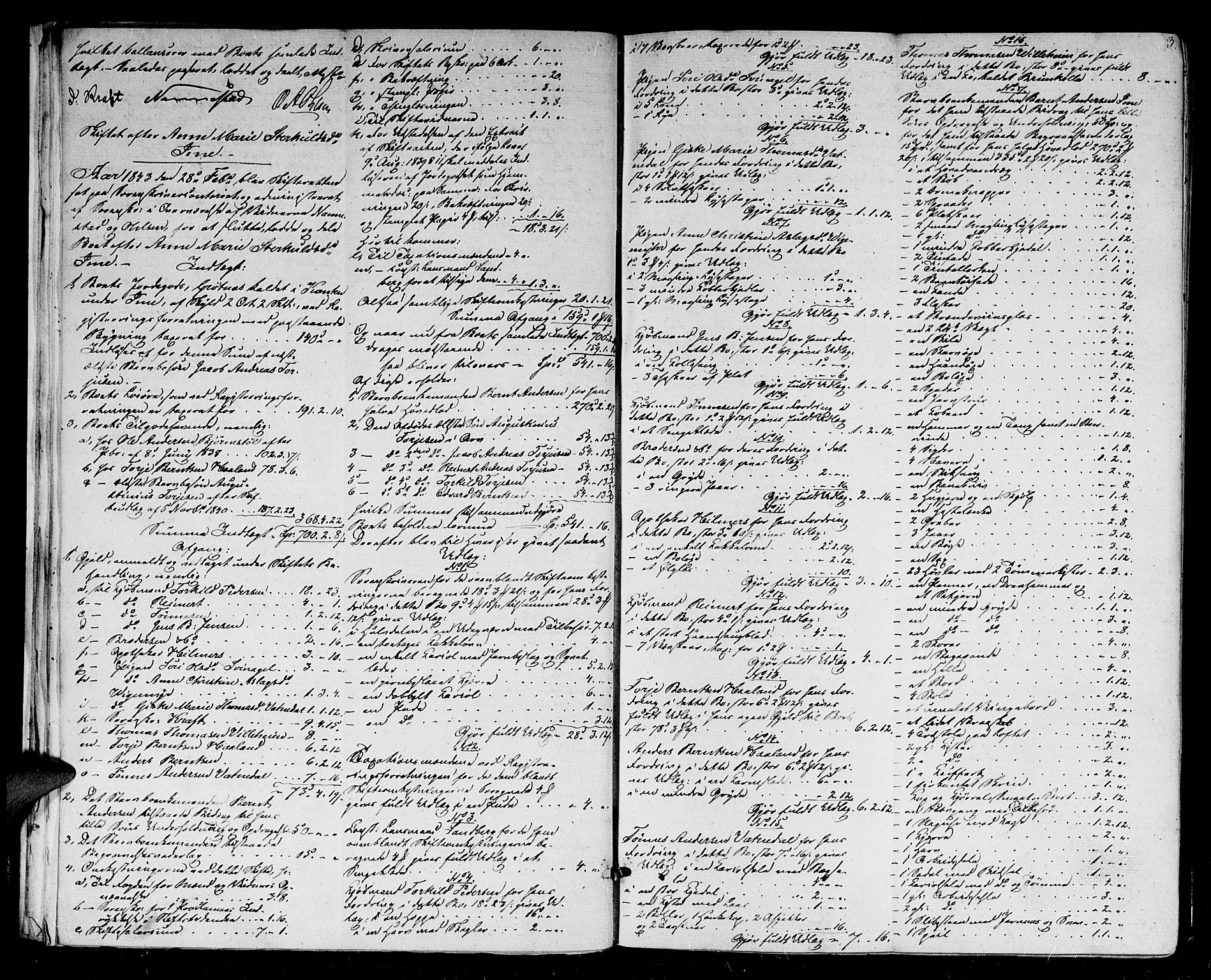 Mandal sorenskriveri, SAK/1221-0005/001/H/Hc/L0093: Skifteutlodningsprotokoll nr 2 med register, 1843-1852, p. 2b-3a