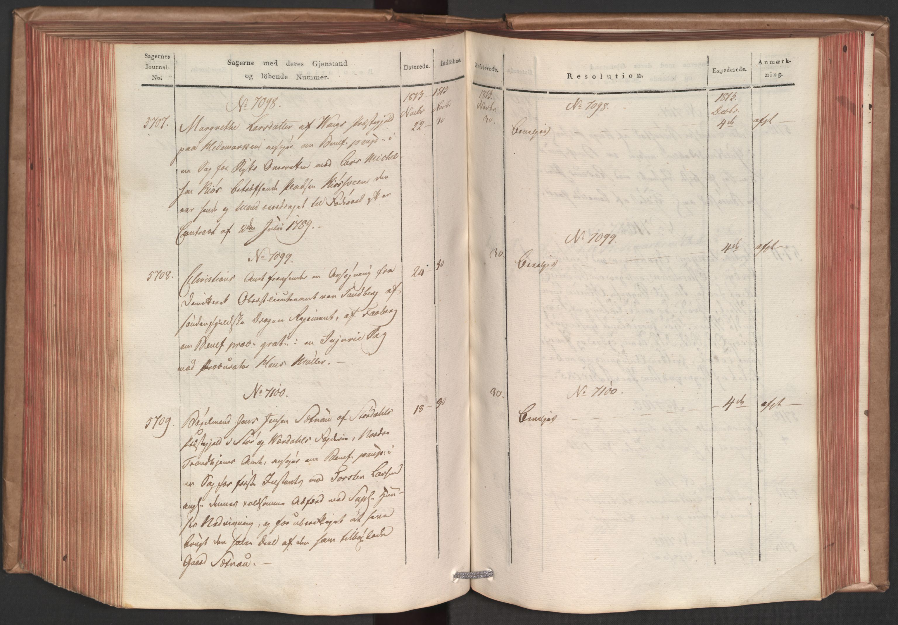 Stattholderembetet 1810-1814, 1. kontor (Kontor A), AV/RA-EA-2872/Ab/L0007: Referatprotokoll,  j.nr. 5023-5845,  l.nr. 6290-7274, 1813, p. 237