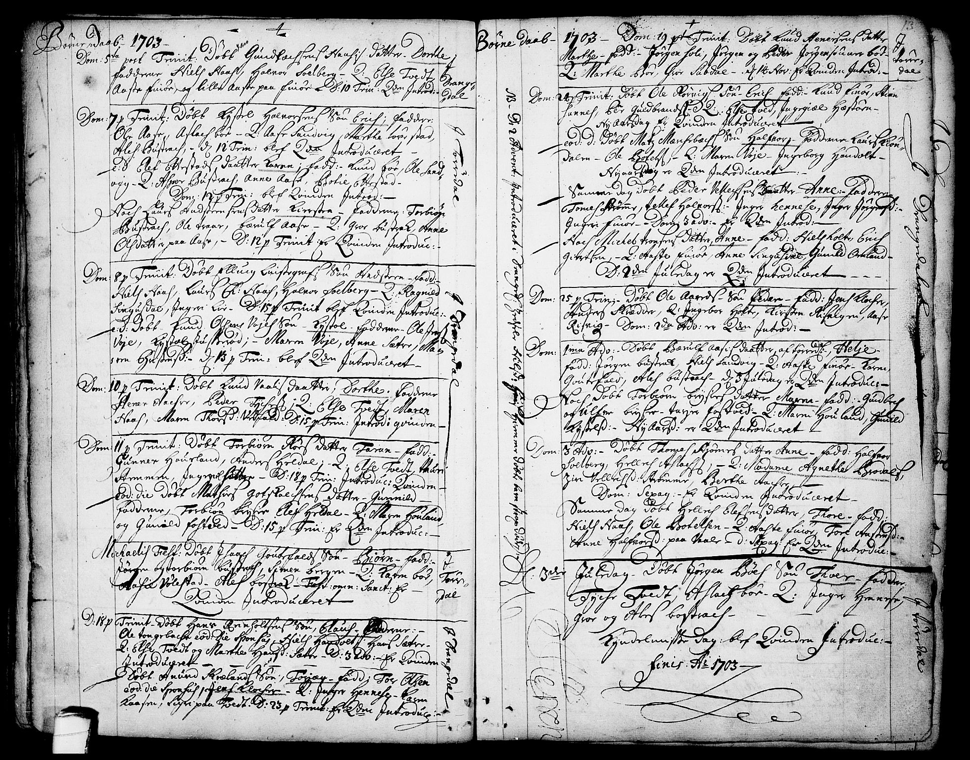 Drangedal kirkebøker, SAKO/A-258/F/Fa/L0001: Parish register (official) no. 1, 1697-1767, p. 13