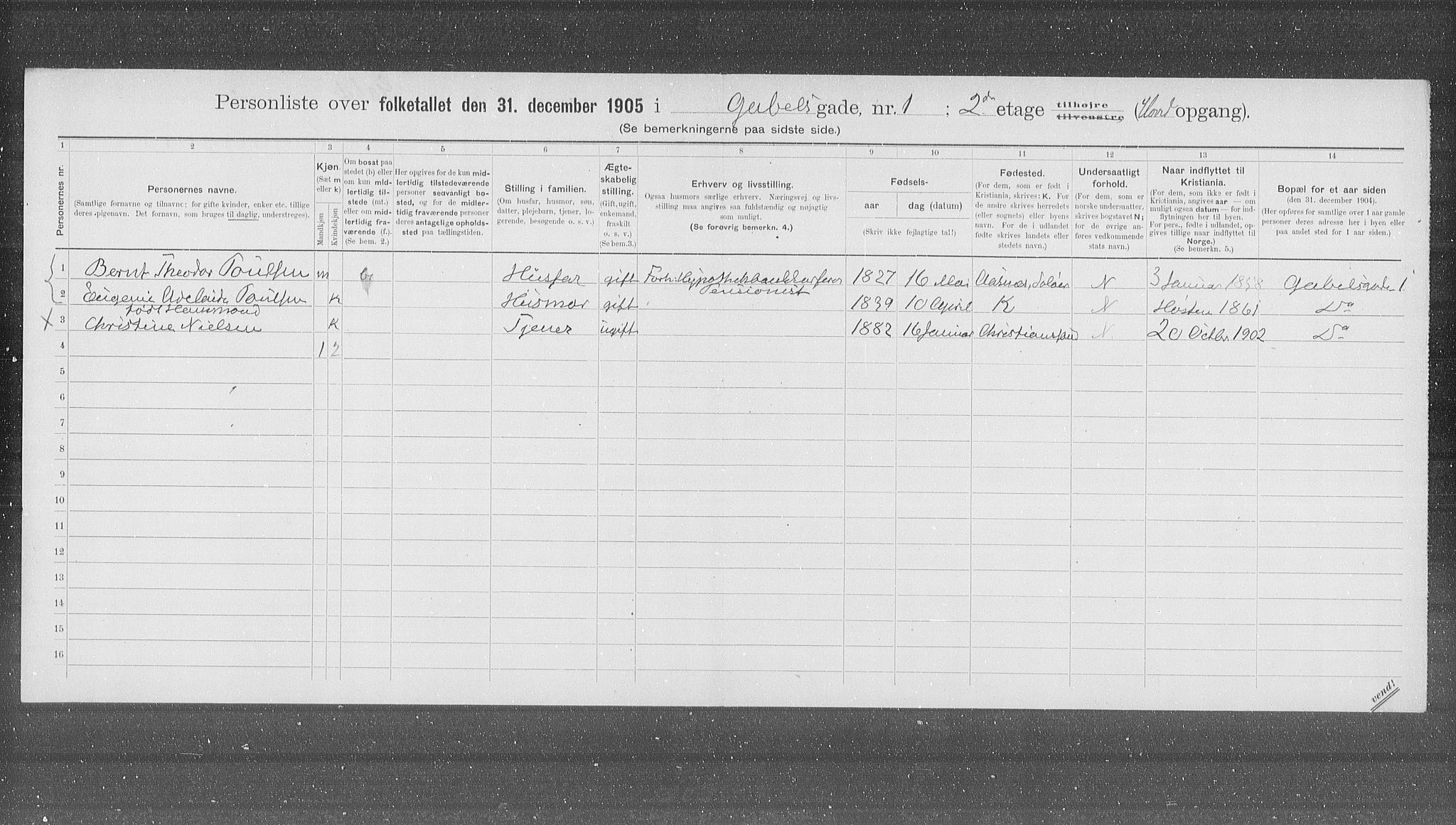 OBA, Municipal Census 1905 for Kristiania, 1905, p. 14866