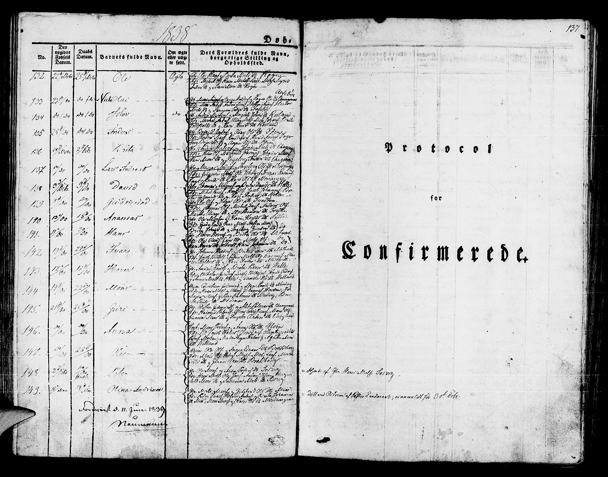 Manger sokneprestembete, SAB/A-76801/H/Haa: Parish register (official) no. A 4, 1824-1838, p. 137