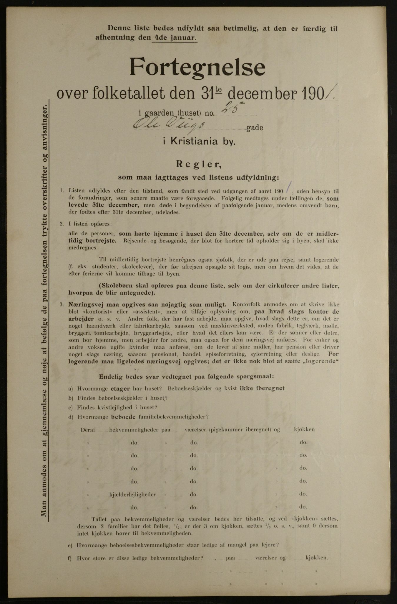 OBA, Municipal Census 1901 for Kristiania, 1901, p. 11584