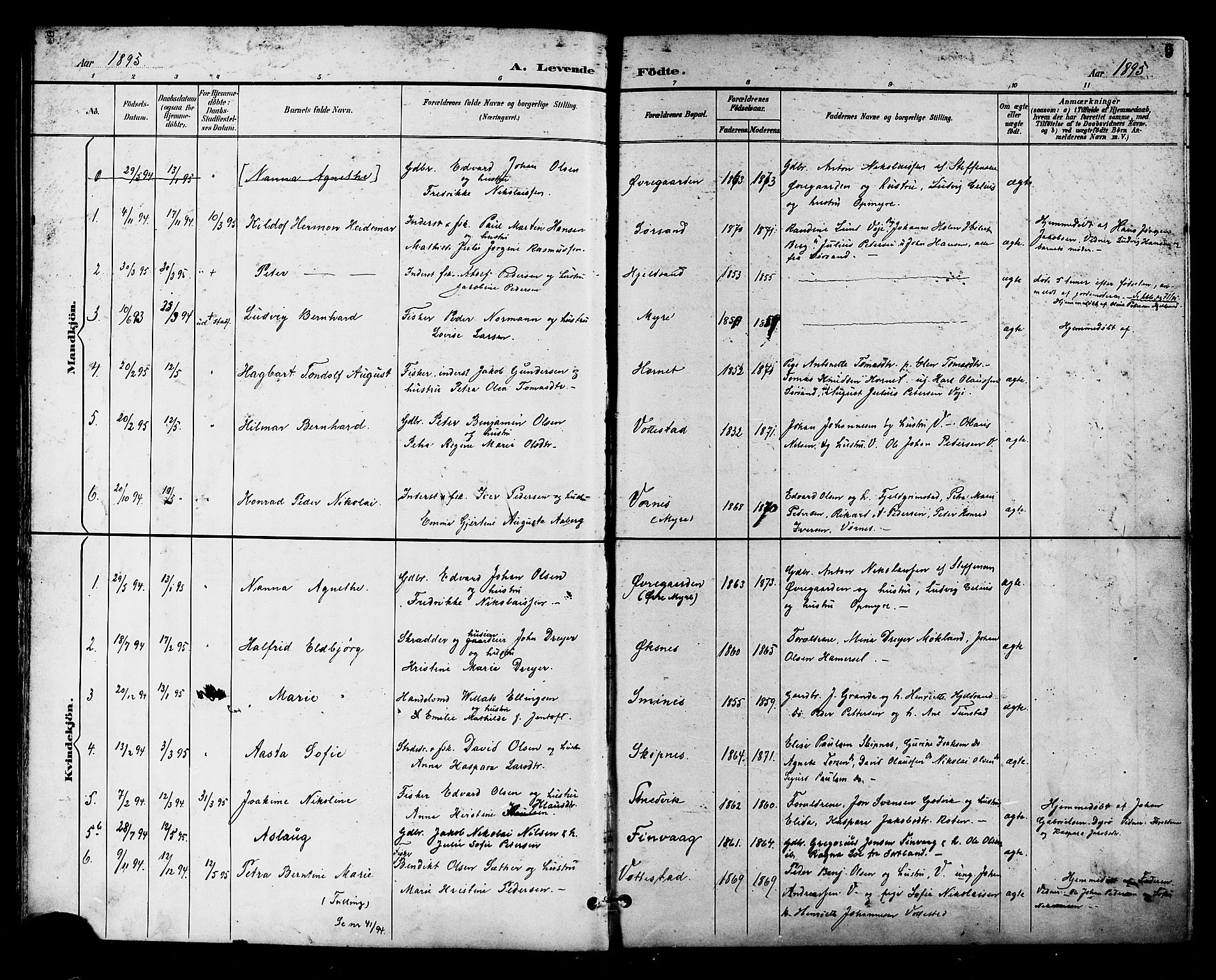 Ministerialprotokoller, klokkerbøker og fødselsregistre - Nordland, SAT/A-1459/893/L1338: Parish register (official) no. 893A10, 1894-1903, p. 9