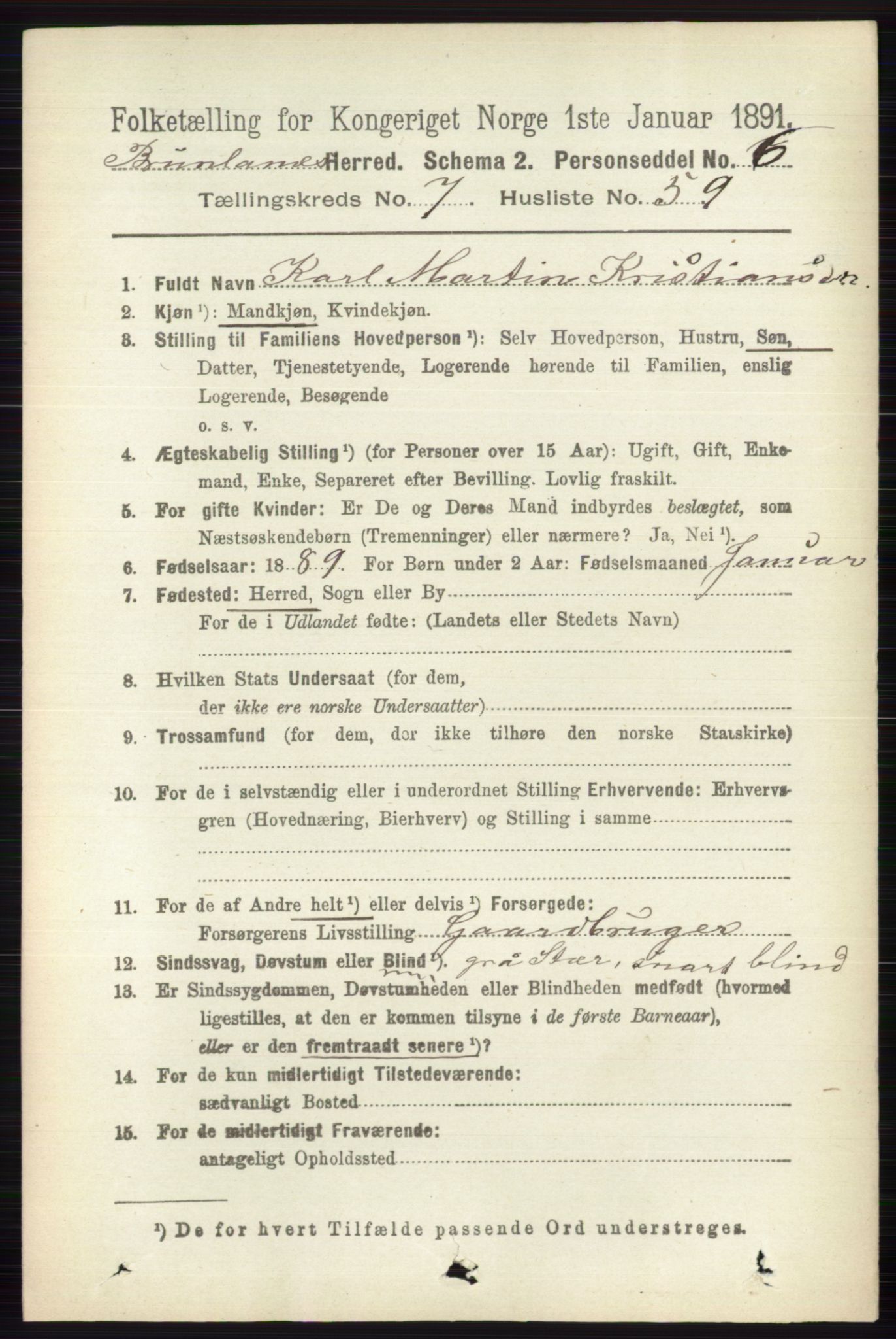 RA, 1891 census for 0726 Brunlanes, 1891, p. 3342