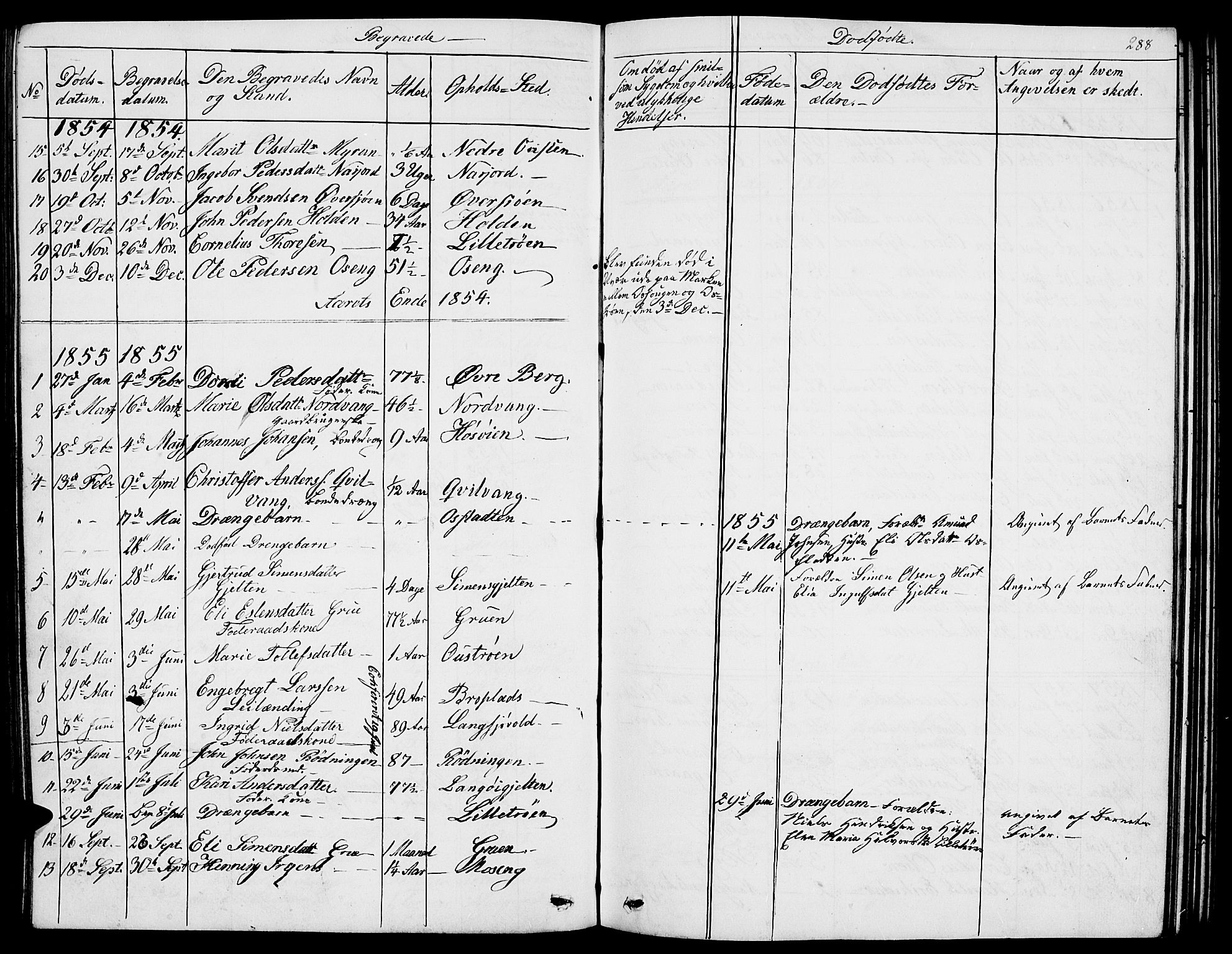 Tolga prestekontor, AV/SAH-PREST-062/L/L0004: Parish register (copy) no. 4, 1845-1887, p. 288