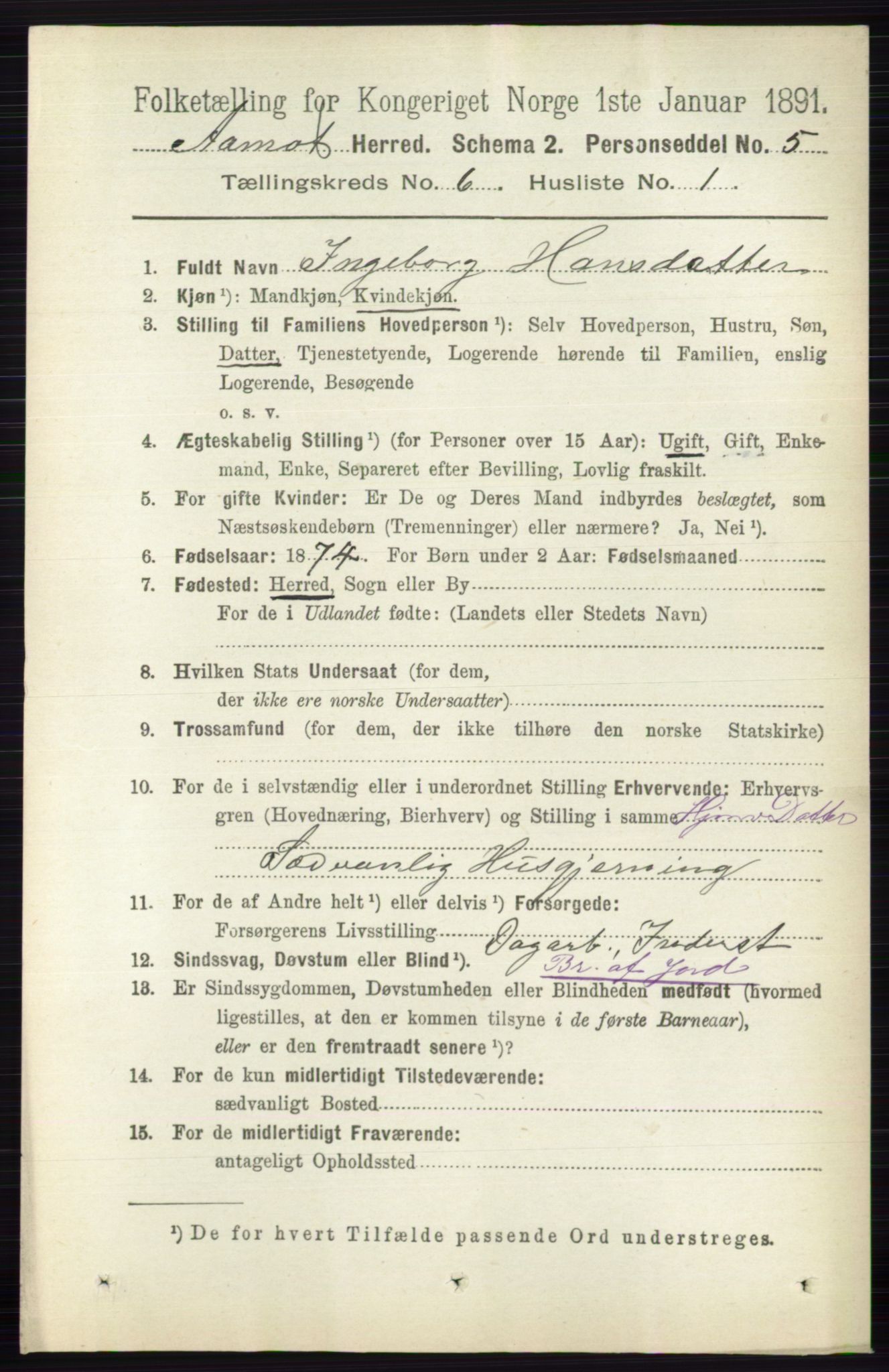 RA, 1891 census for 0429 Åmot, 1891, p. 2762