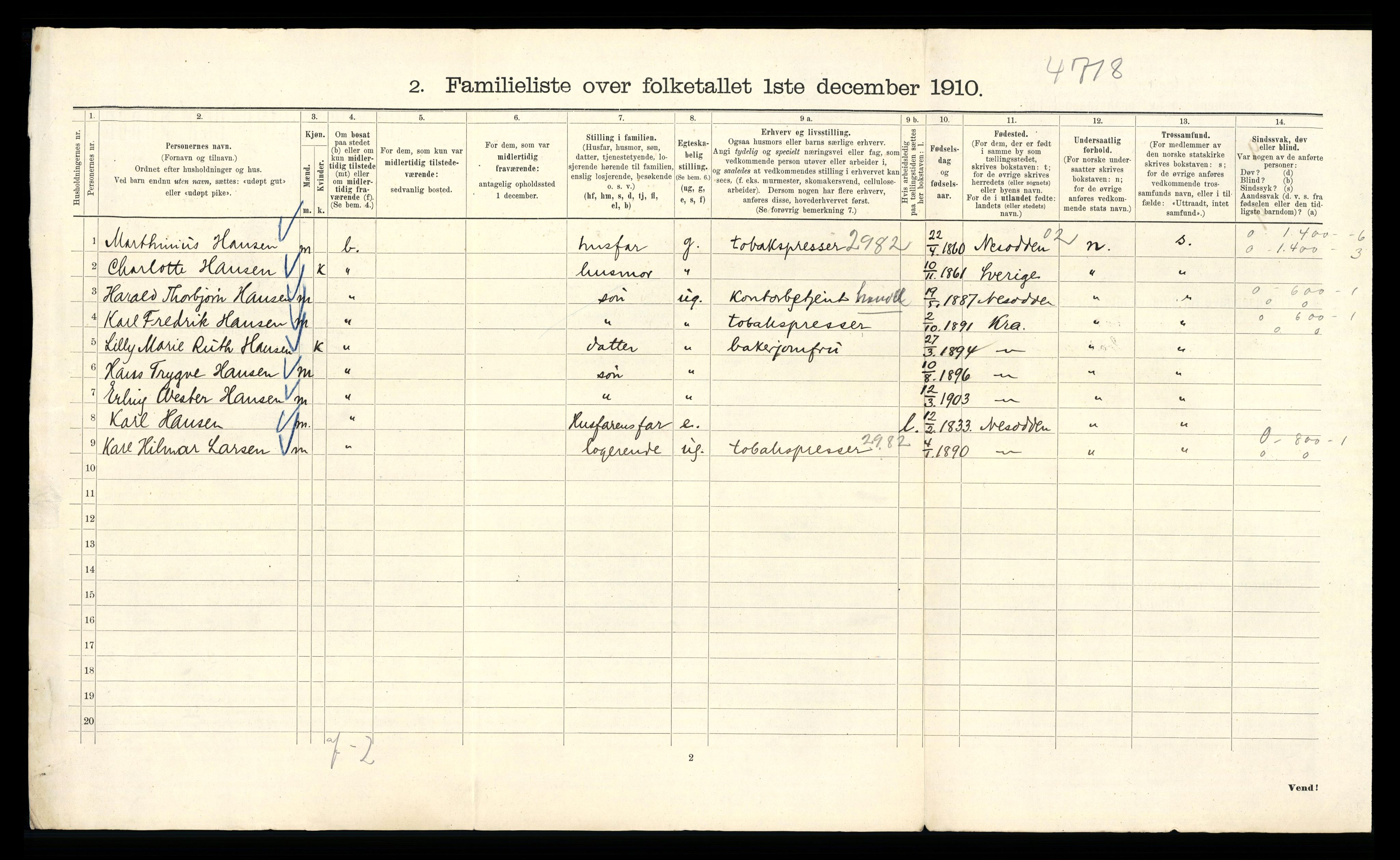 RA, 1910 census for Kristiania, 1910, p. 75174