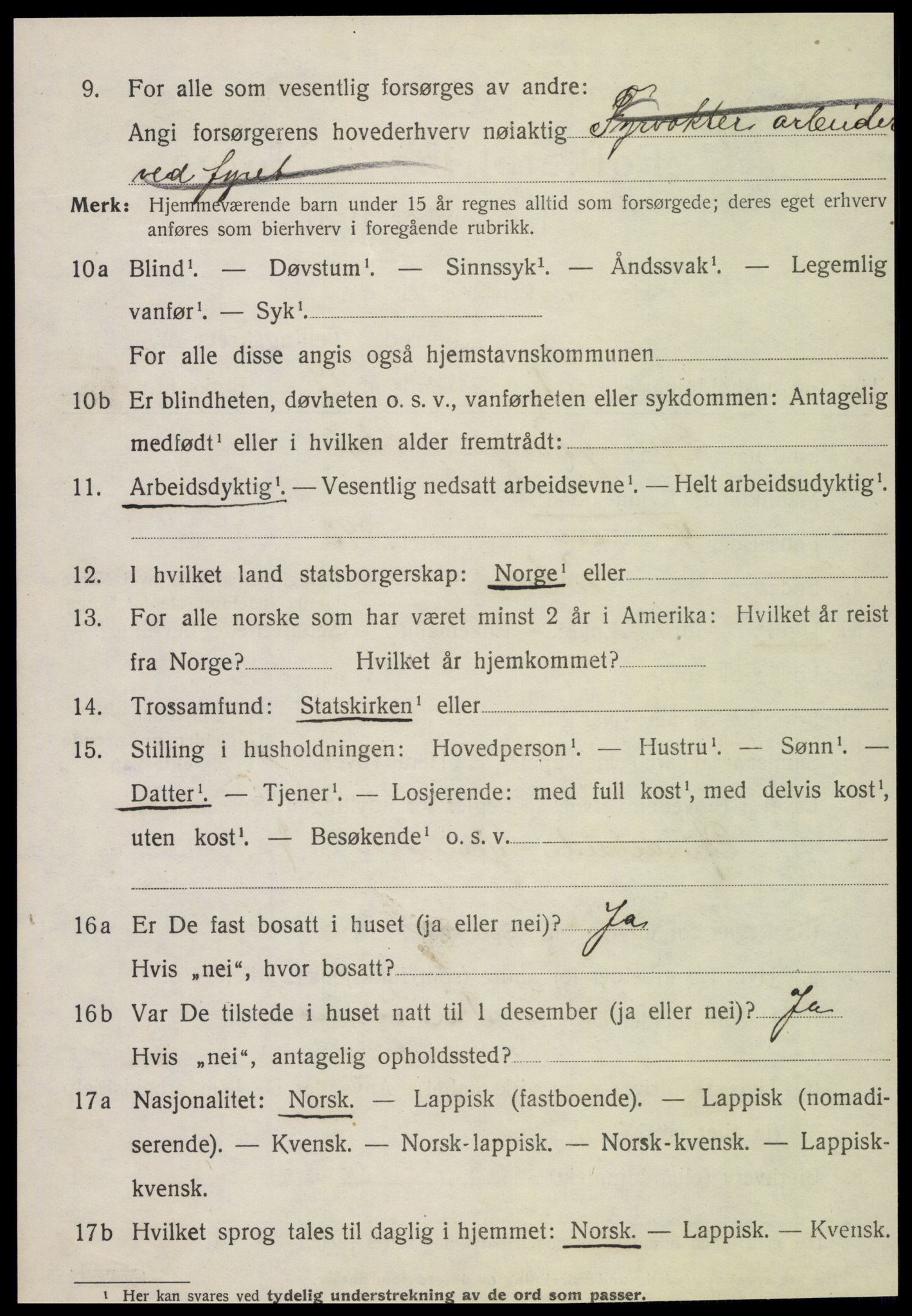 SAT, 1920 census for Leka, 1920, p. 2784