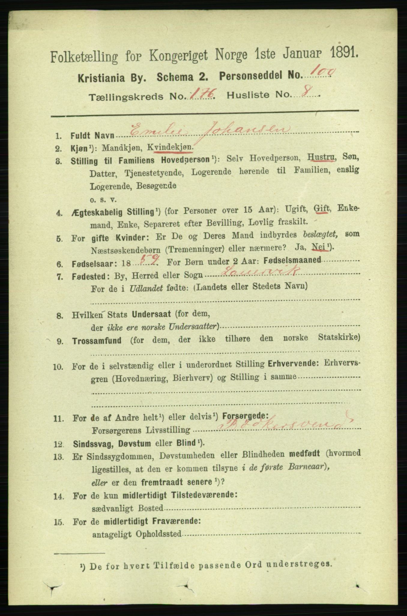 RA, 1891 census for 0301 Kristiania, 1891, p. 105838