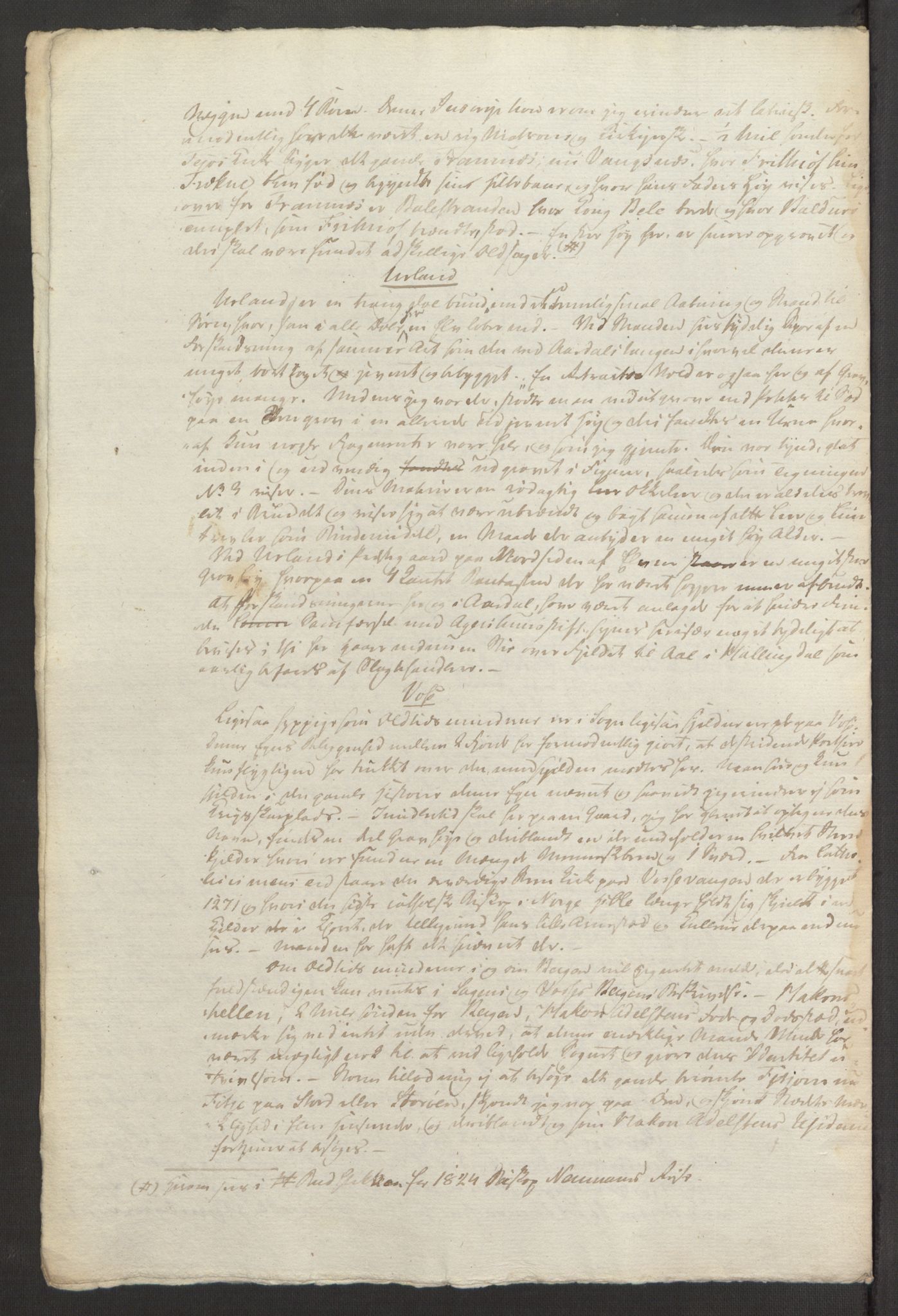 Blom, Gustav Peter, AV/RA-PA-0568/F/L0001/0004: Brev og manuskripter / "Historiske antiqvariske Notizer". Reiseberetninger fra Bergen og Nordland, 1825, p. 7