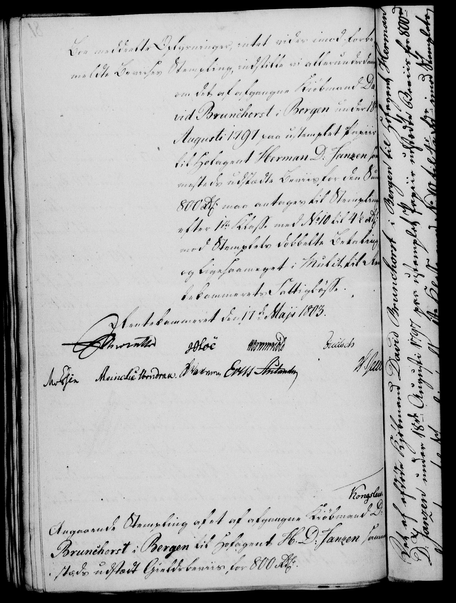 Rentekammeret, Kammerkanselliet, RA/EA-3111/G/Gf/Gfa/L0085: Norsk relasjons- og resolusjonsprotokoll (merket RK 52.85), 1803, p. 493