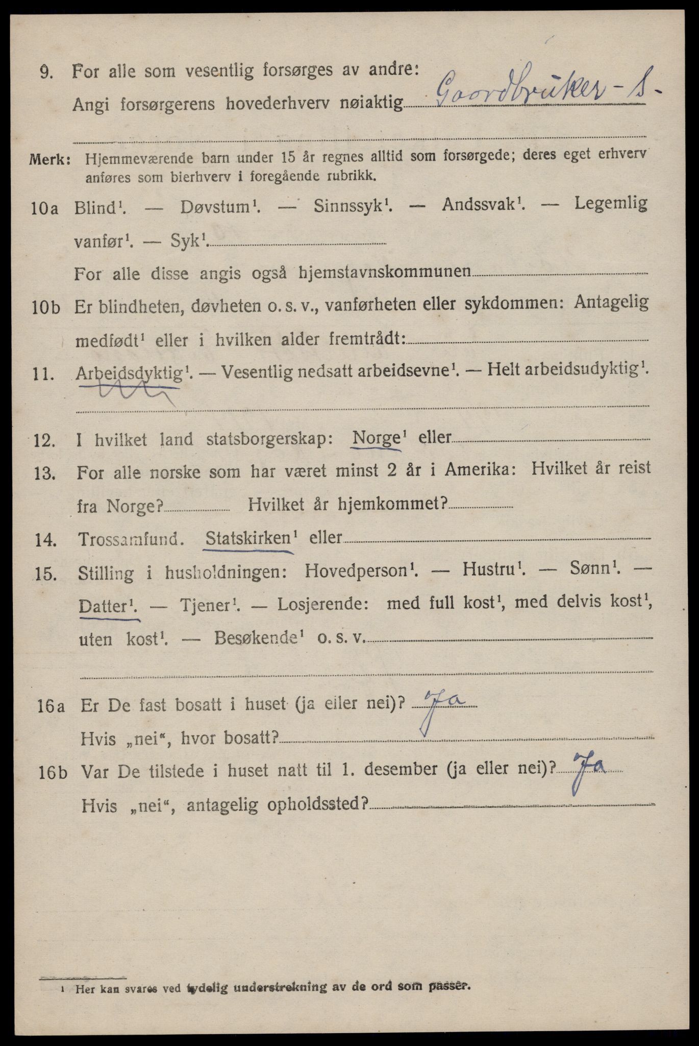 SAST, 1920 census for Høyland, 1920, p. 3257