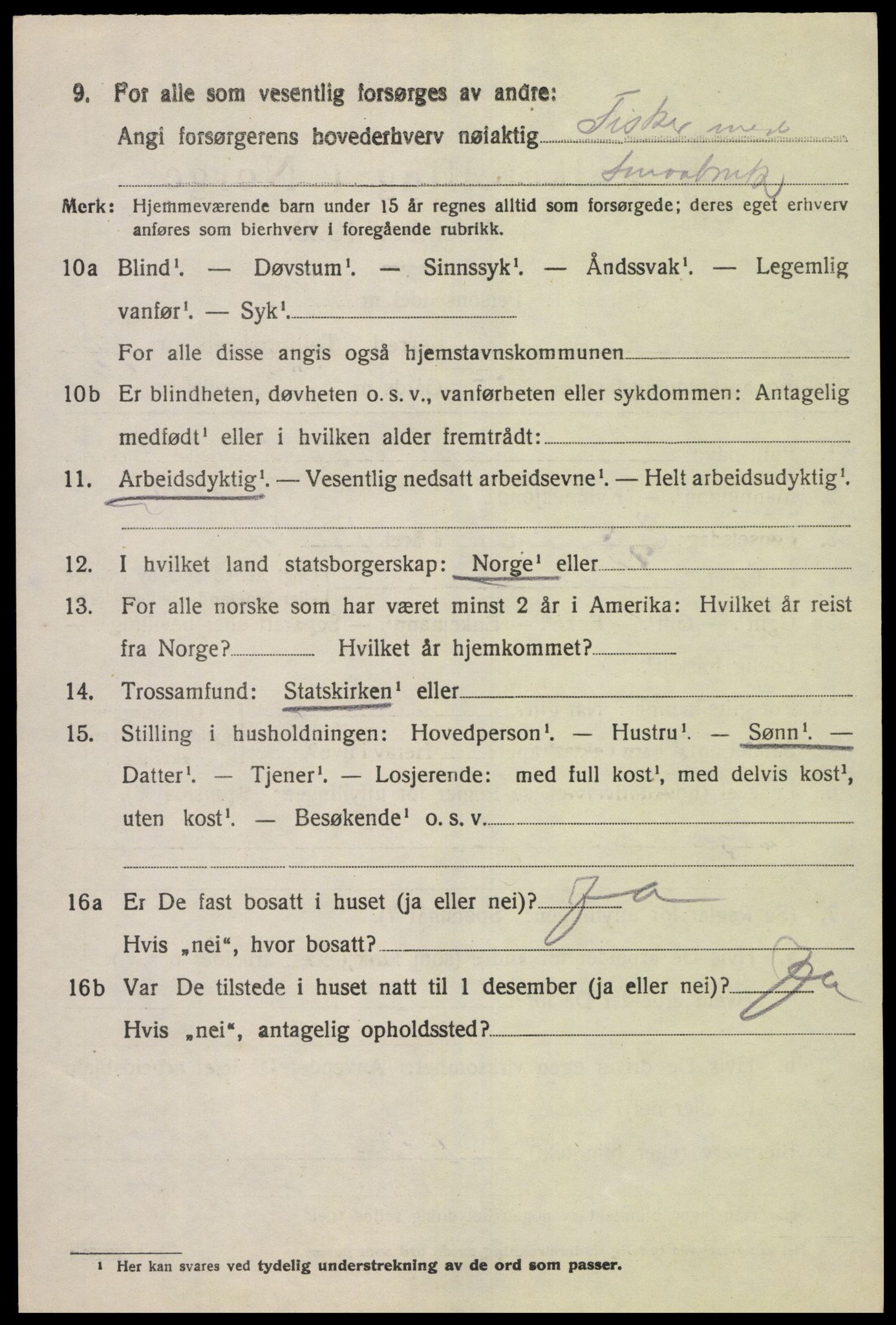 SAK, 1920 census for Sør-Audnedal, 1920, p. 4220