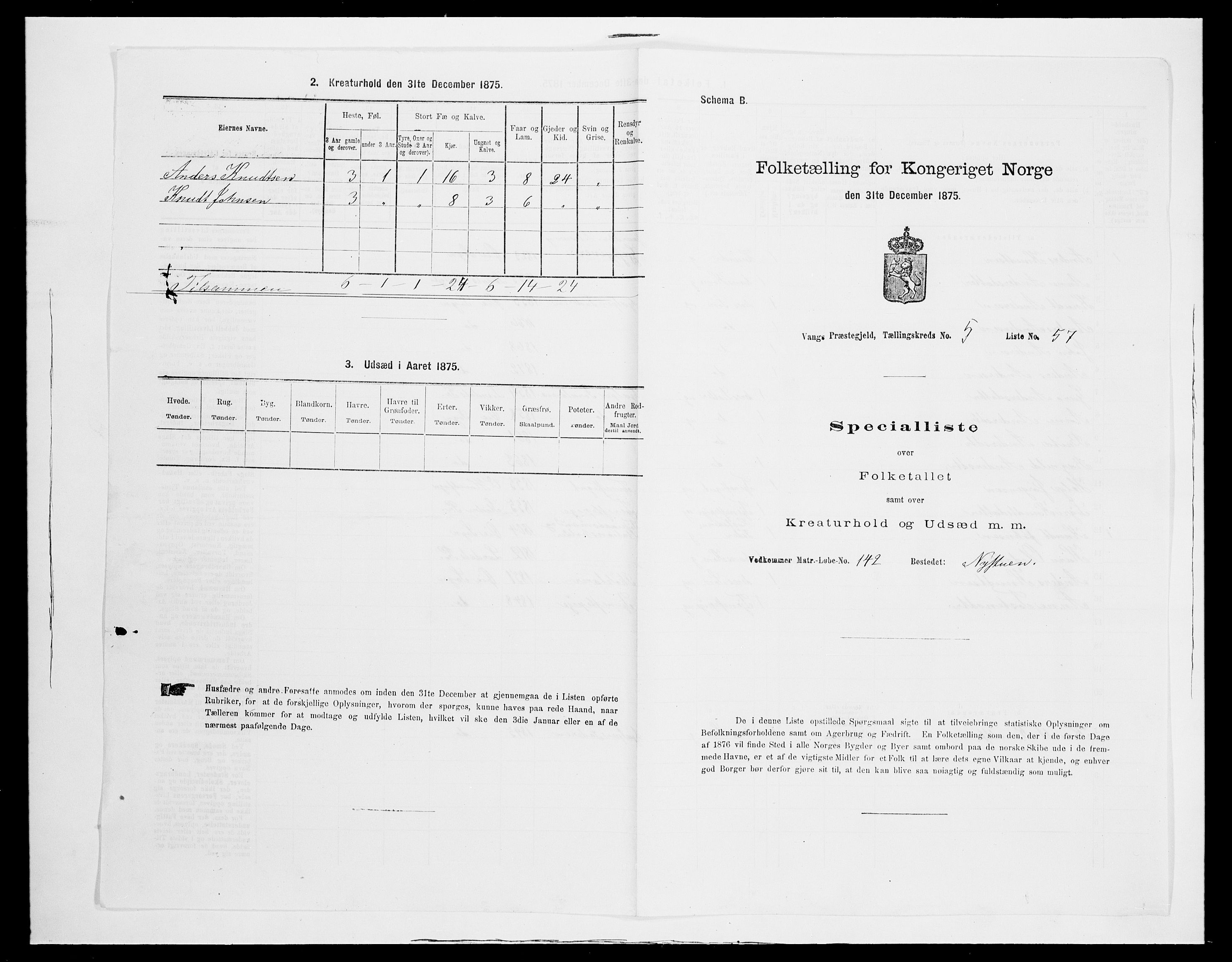 SAH, 1875 census for 0545P Vang, 1875, p. 552