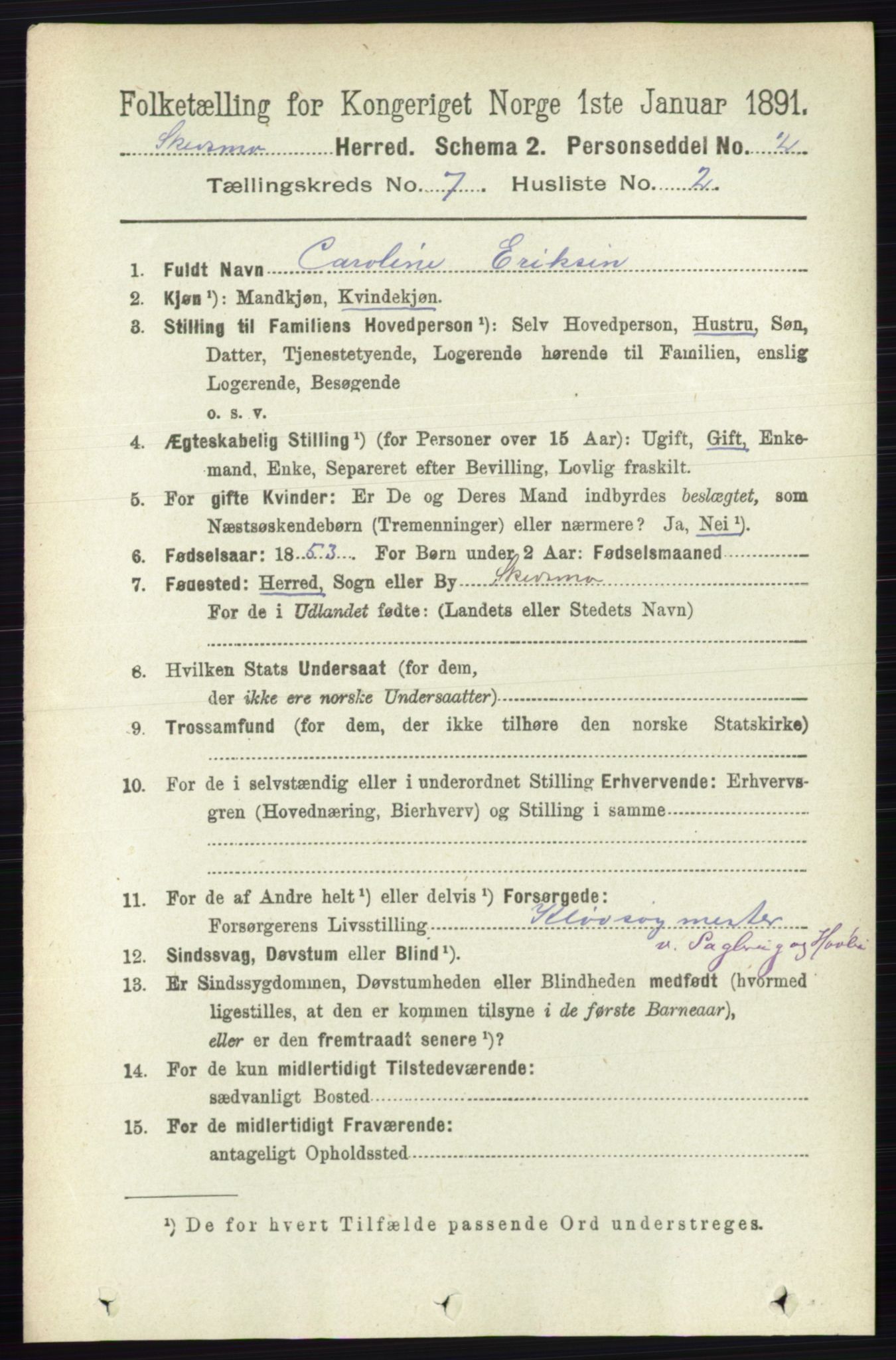 RA, 1891 census for 0231 Skedsmo, 1891, p. 3349