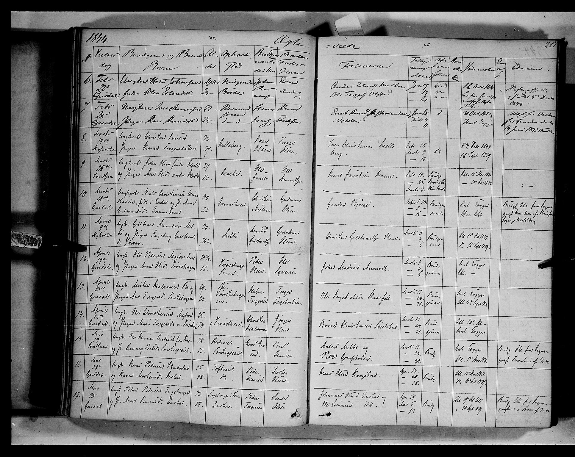 Gausdal prestekontor, SAH/PREST-090/H/Ha/Haa/L0007: Parish register (official) no. 7, 1840-1850, p. 217